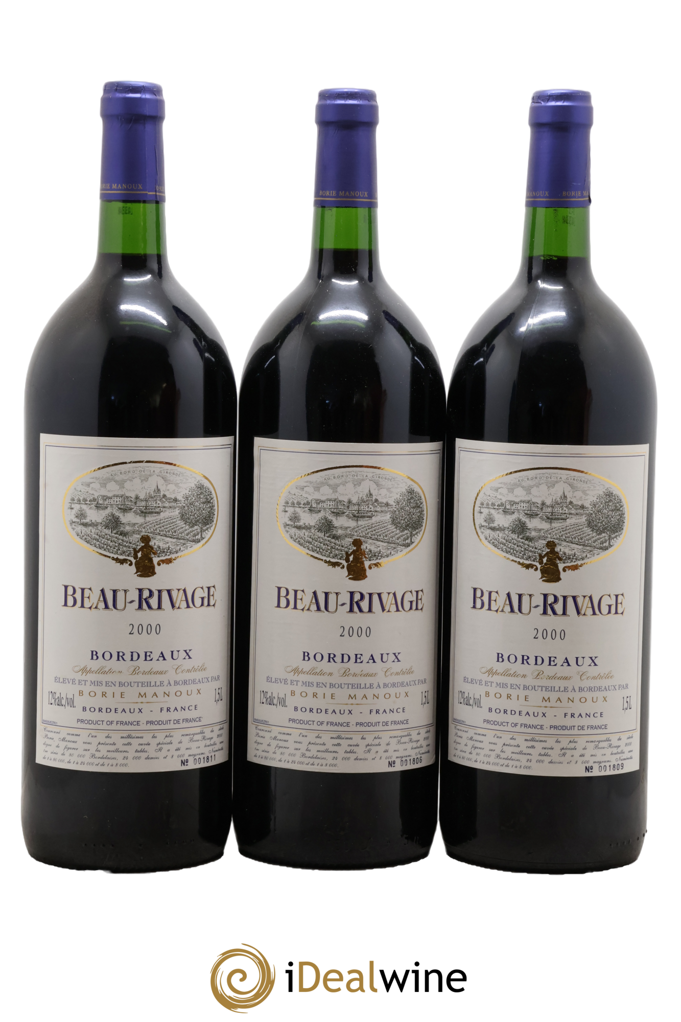 Bordeaux Château Beau Rivage Borie Manoux 2000 - Lot of 3 magnums - 0