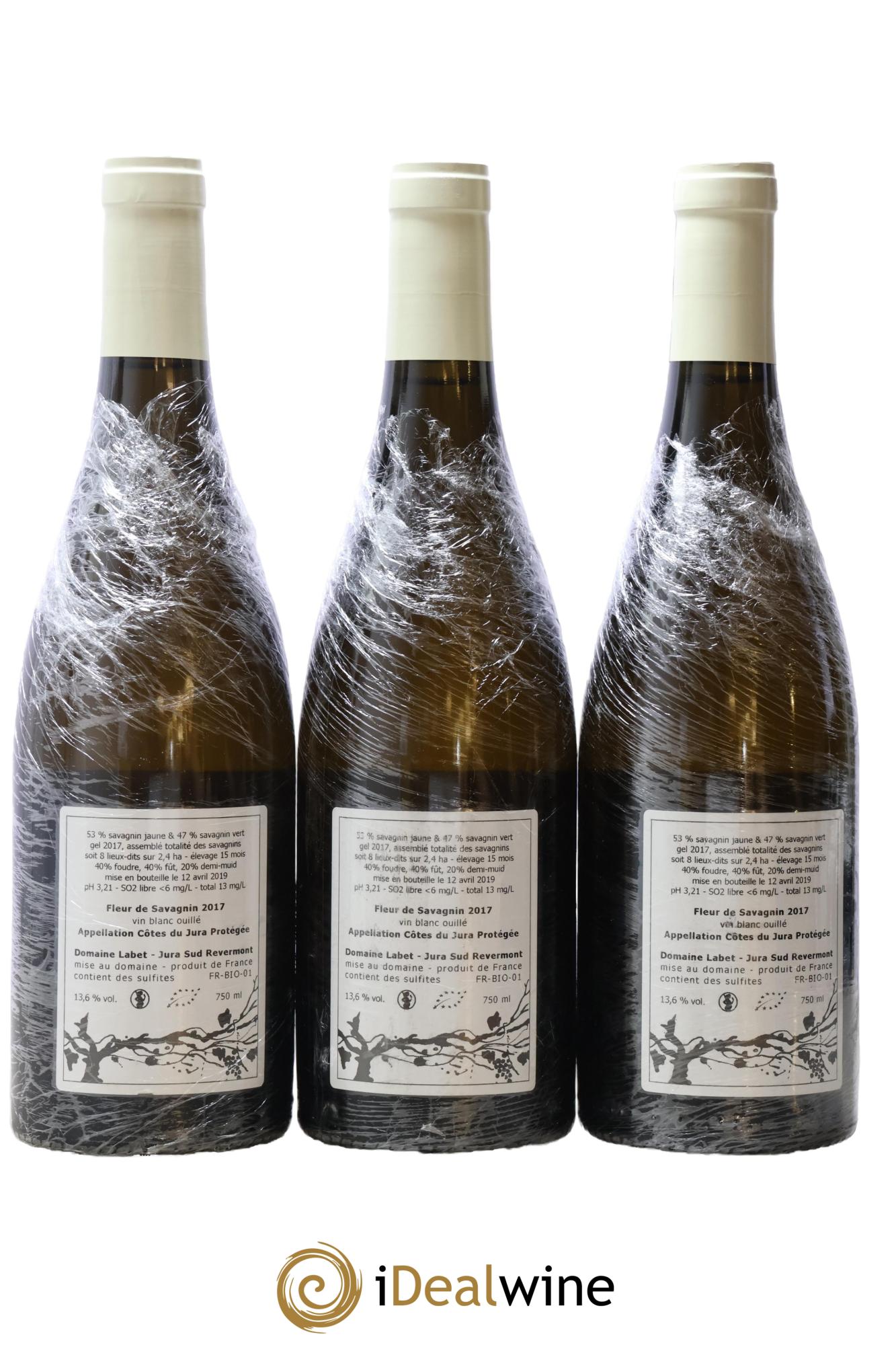 Côtes du Jura Fleur de Savagnin Romain - Julien  - Charline Labet 2017 - Lot de 3 bouteilles - 1