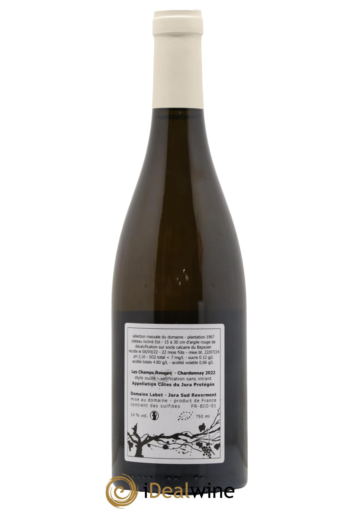 Côtes du Jura Chardonnay Les Champs Rouges Romain - Julien - Charline Labet 2022 - Posten von 1 Flasche - 1