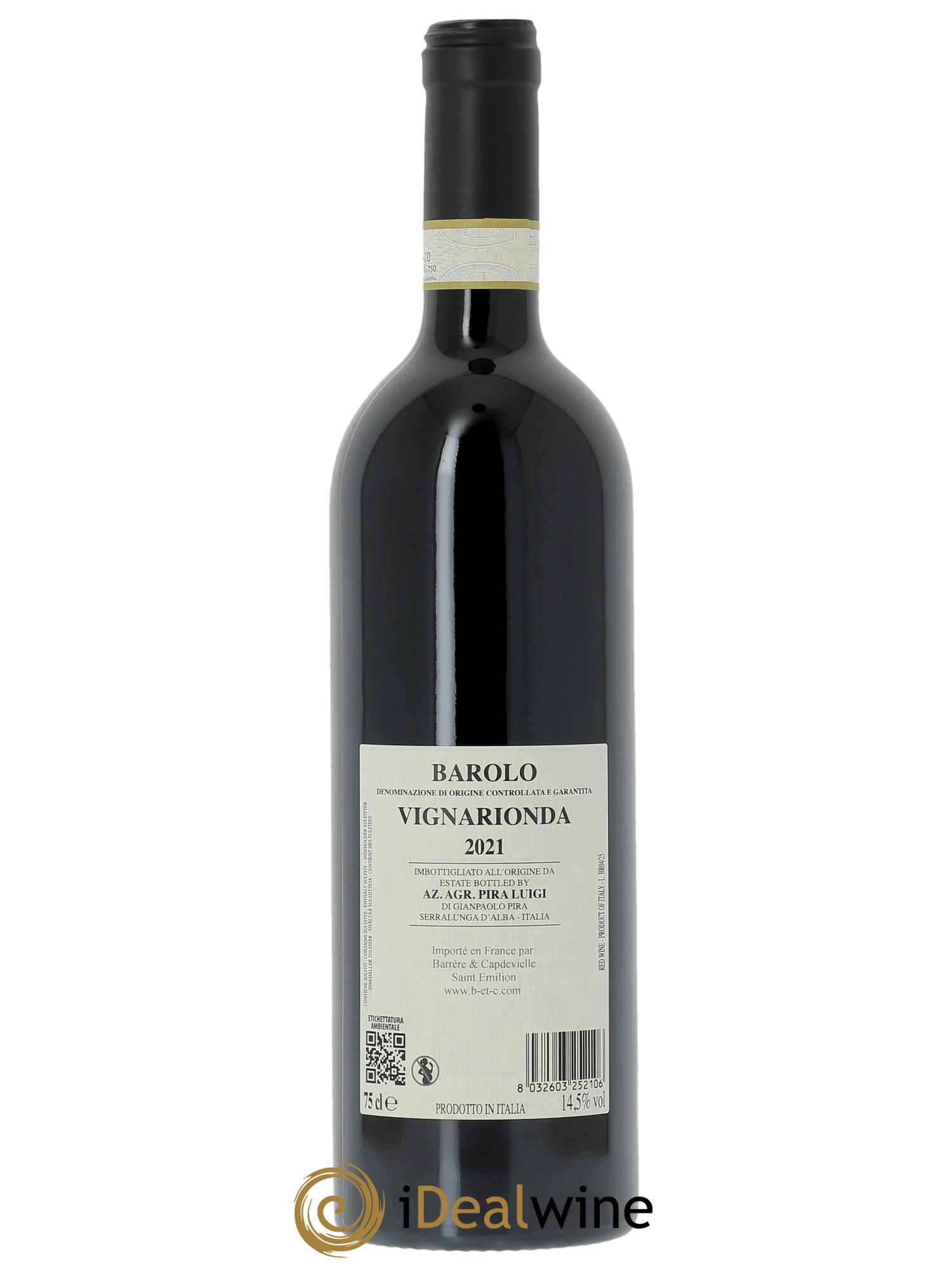 Barolo DOCG Luigi Pira Vigna Rionda  2021 - Lot de 1 bouteille - 1