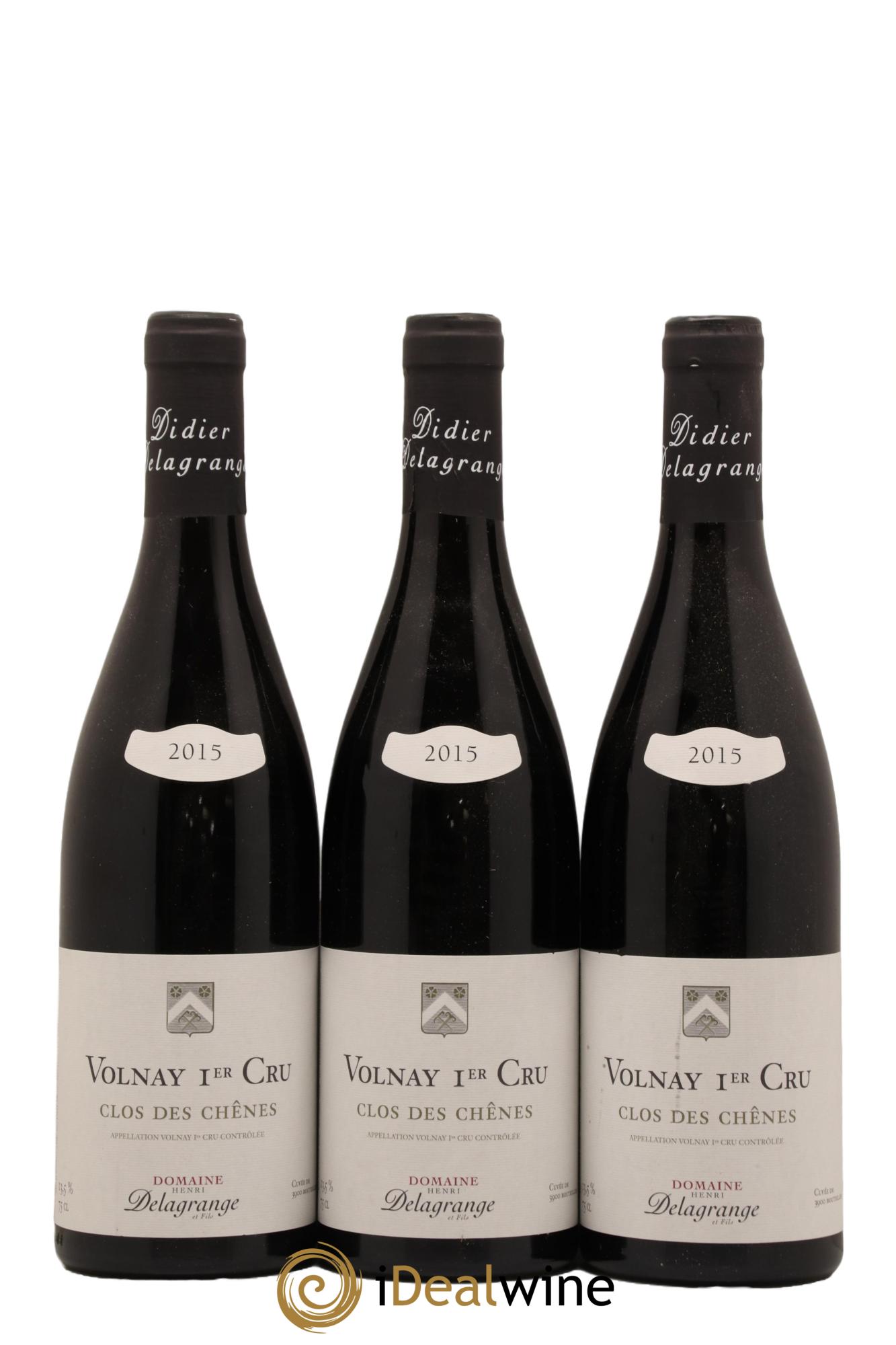 Volnay 1er Cru Clos Des Chenes Domaine Henri Delagrange 2015 - Lot de 3 bouteilles - 0