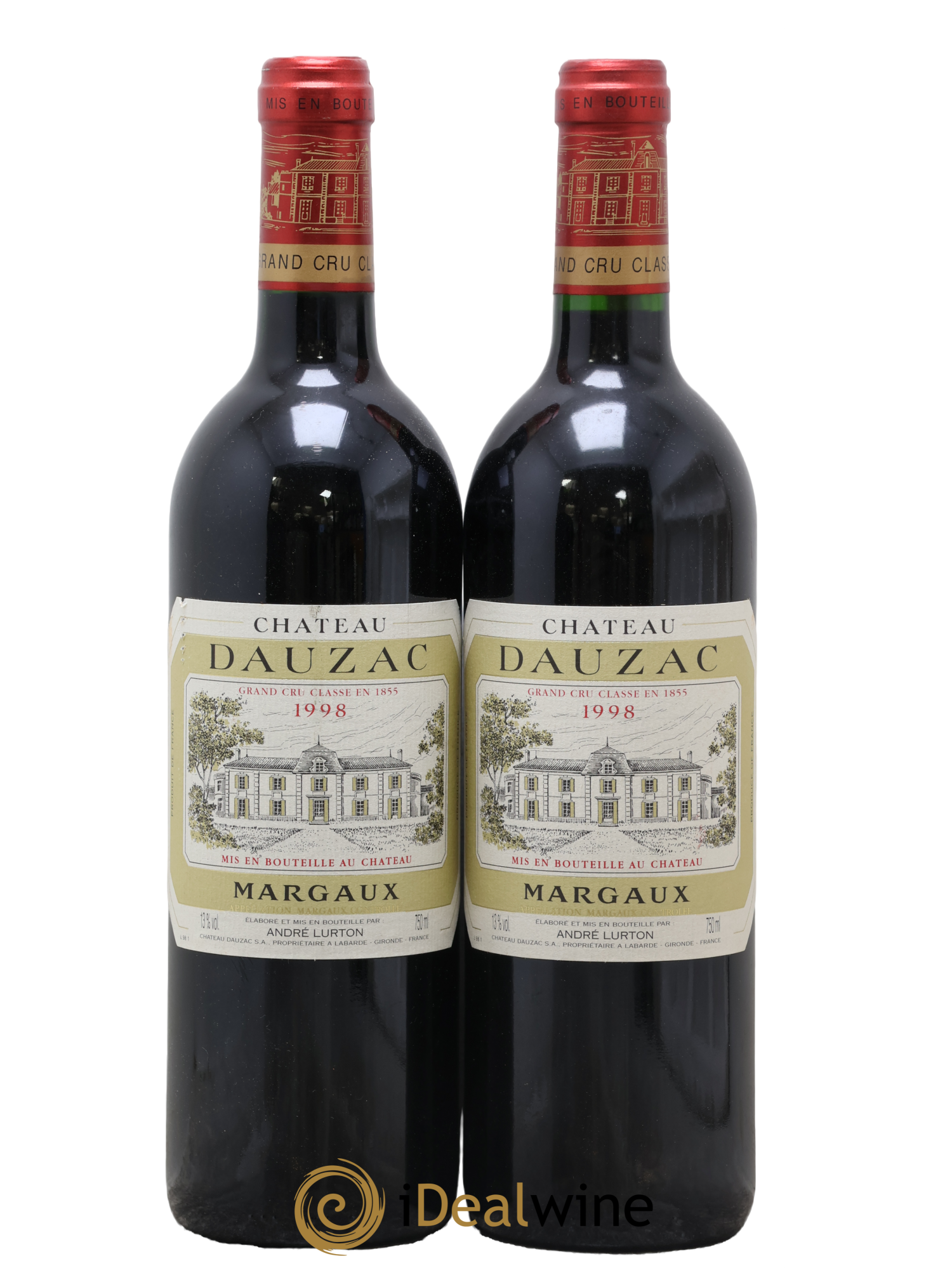 Château Dauzac 5ème Grand Cru Classé 1998 - Lot de 2 bouteilles - 0