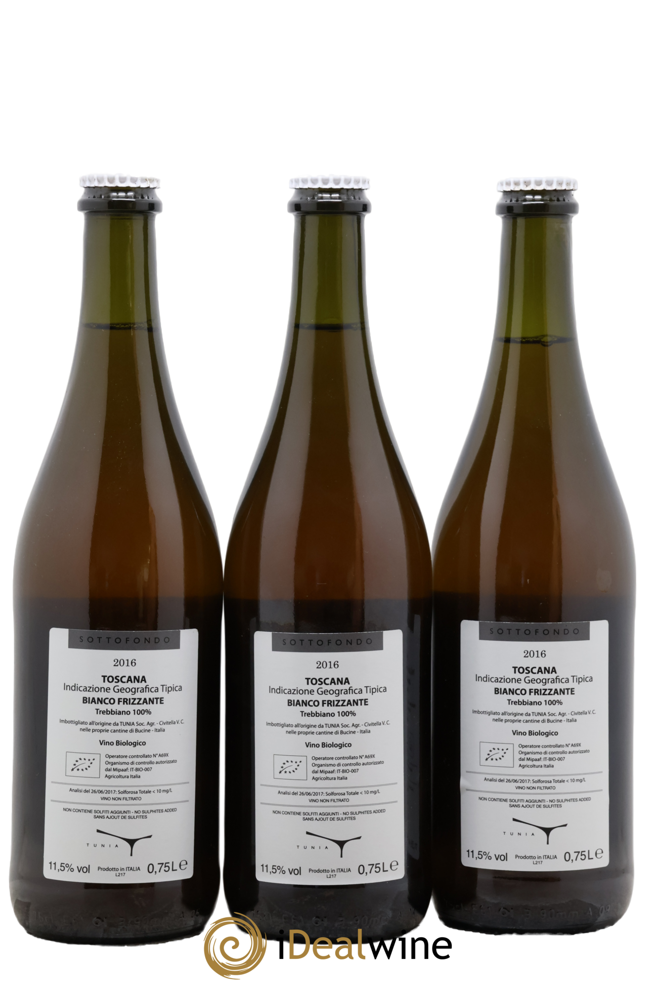 Italie Toscana IGT Sottofondo Tunia 2016 - Lot of 3 bottles - 1