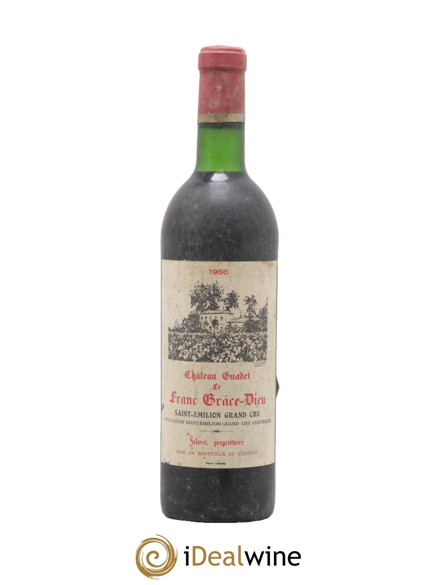 Saint-Émilion Grand Cru Chateau Guadet Le Franc Grace-Dieu 1966 - Lot de 1 bouteille - 0