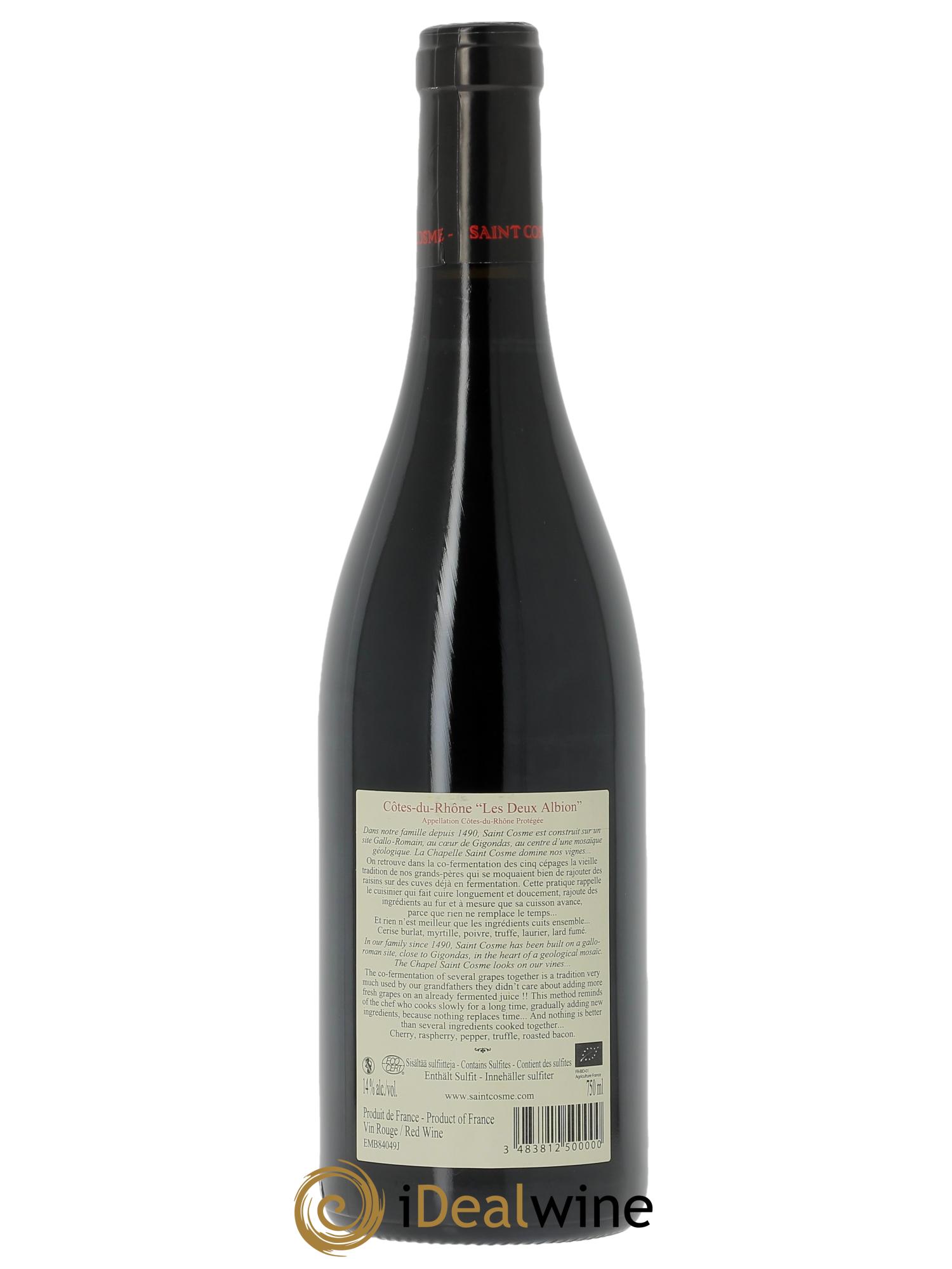 Côtes-du-Rhône Les Deux Albion Saint Cosme 2023 - Lot of 1 bottle - 1