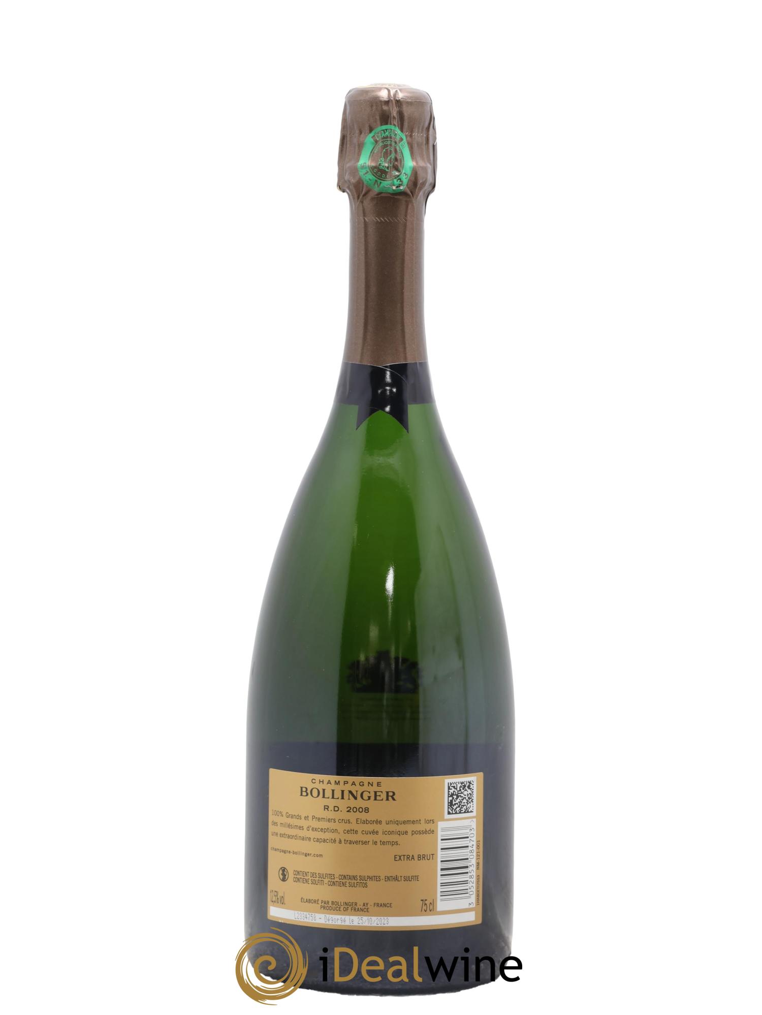 R.D. Extra-Brut Bollinger 2008 - Posten von 1 Flasche - 1