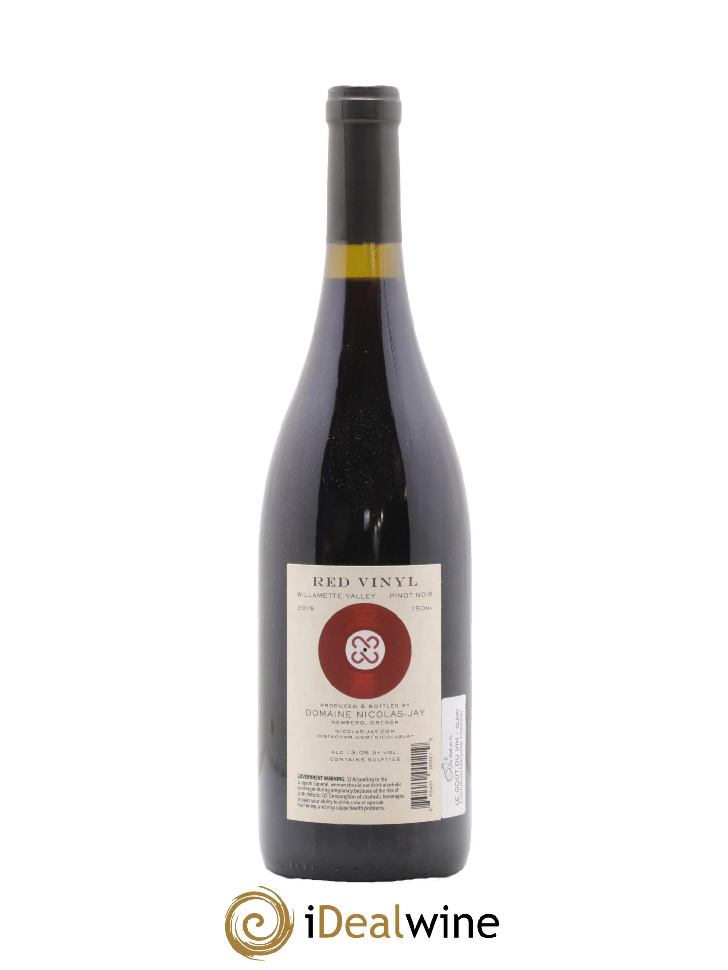 USA Willamette Valley Red Vinyl Nicolas Jay 2015 - Lot de 1 bouteille - 1