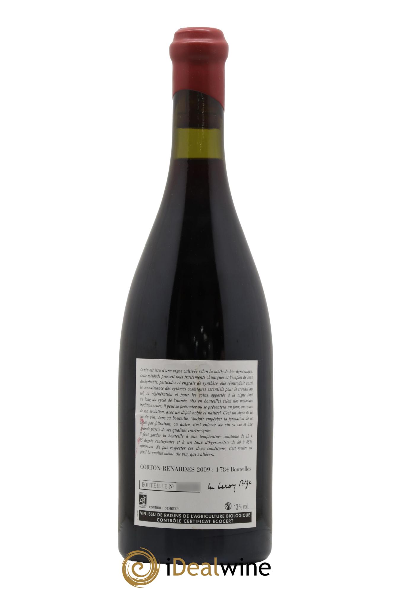 Corton Grand Cru Les Renardes Leroy (Domaine) 2009 - Lot de 1 bouteille - 1