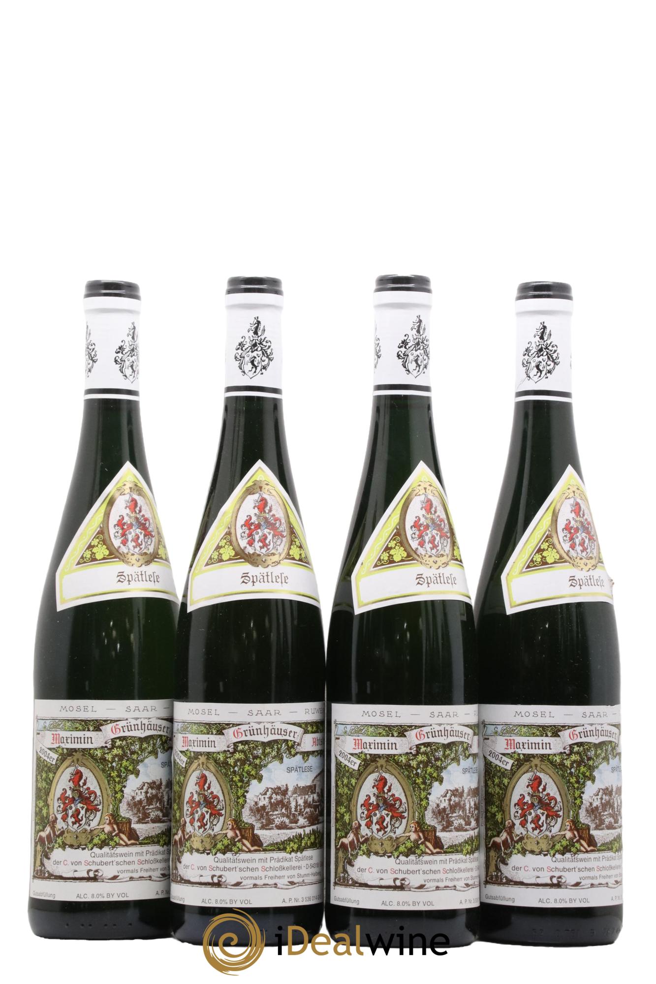 Allemagne Mosel-Saar Riesling Spatlese Abtsberg Maximin Grünhäuser 2004 - Lot de 4 bouteilles - 1