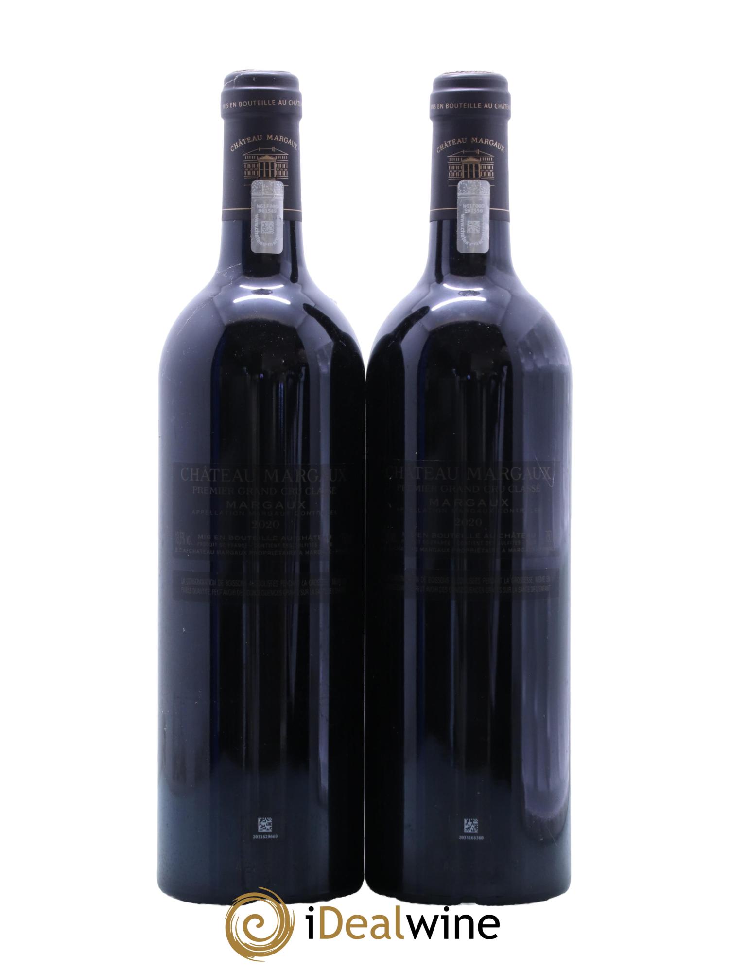 Château Margaux 1er Grand Cru Classé 2020 - Lot de 2 bouteilles - 1