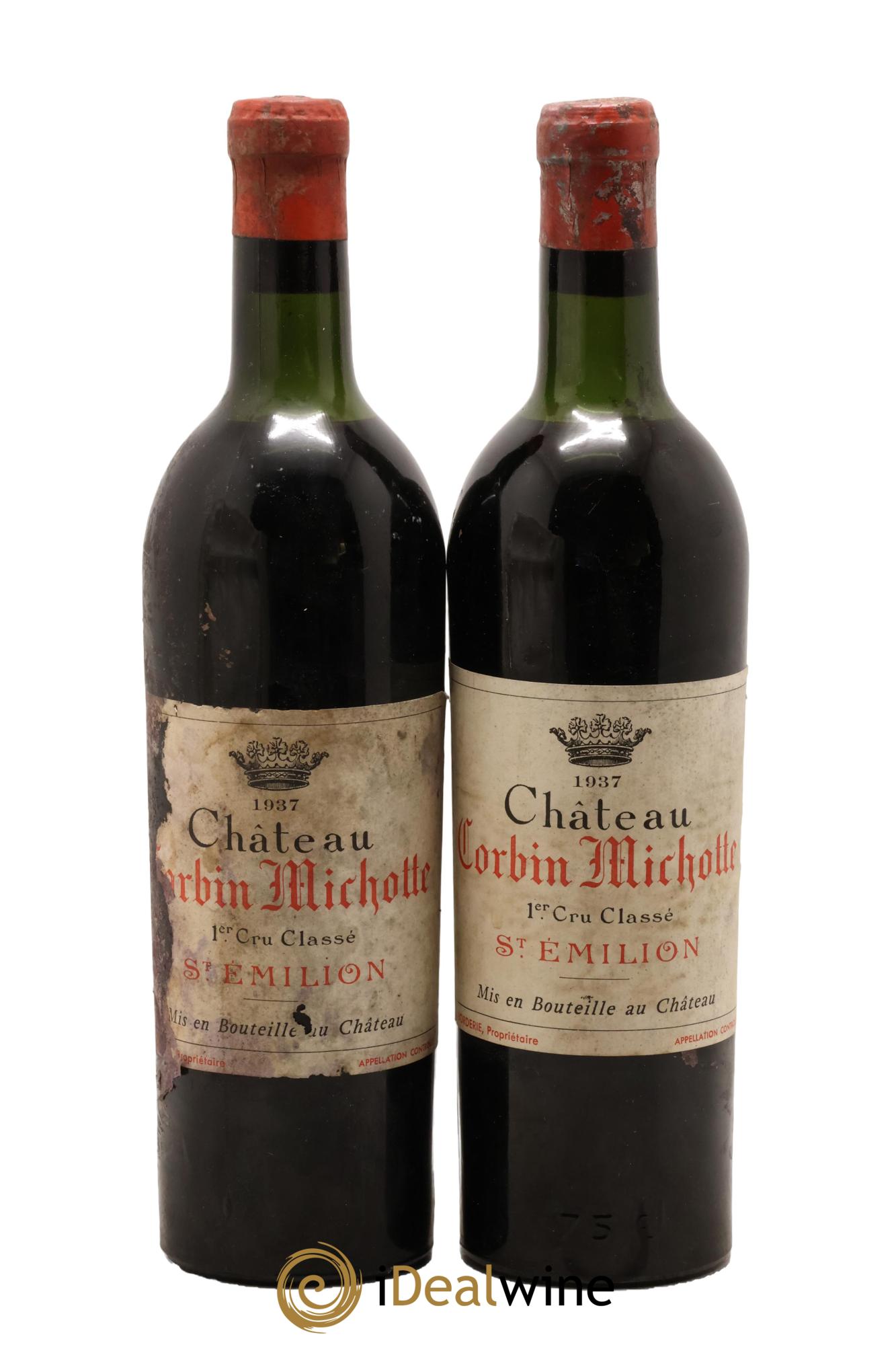 Château Corbin Michotte Grand Cru Classé 1937 - Lot of 2 bottles - 0