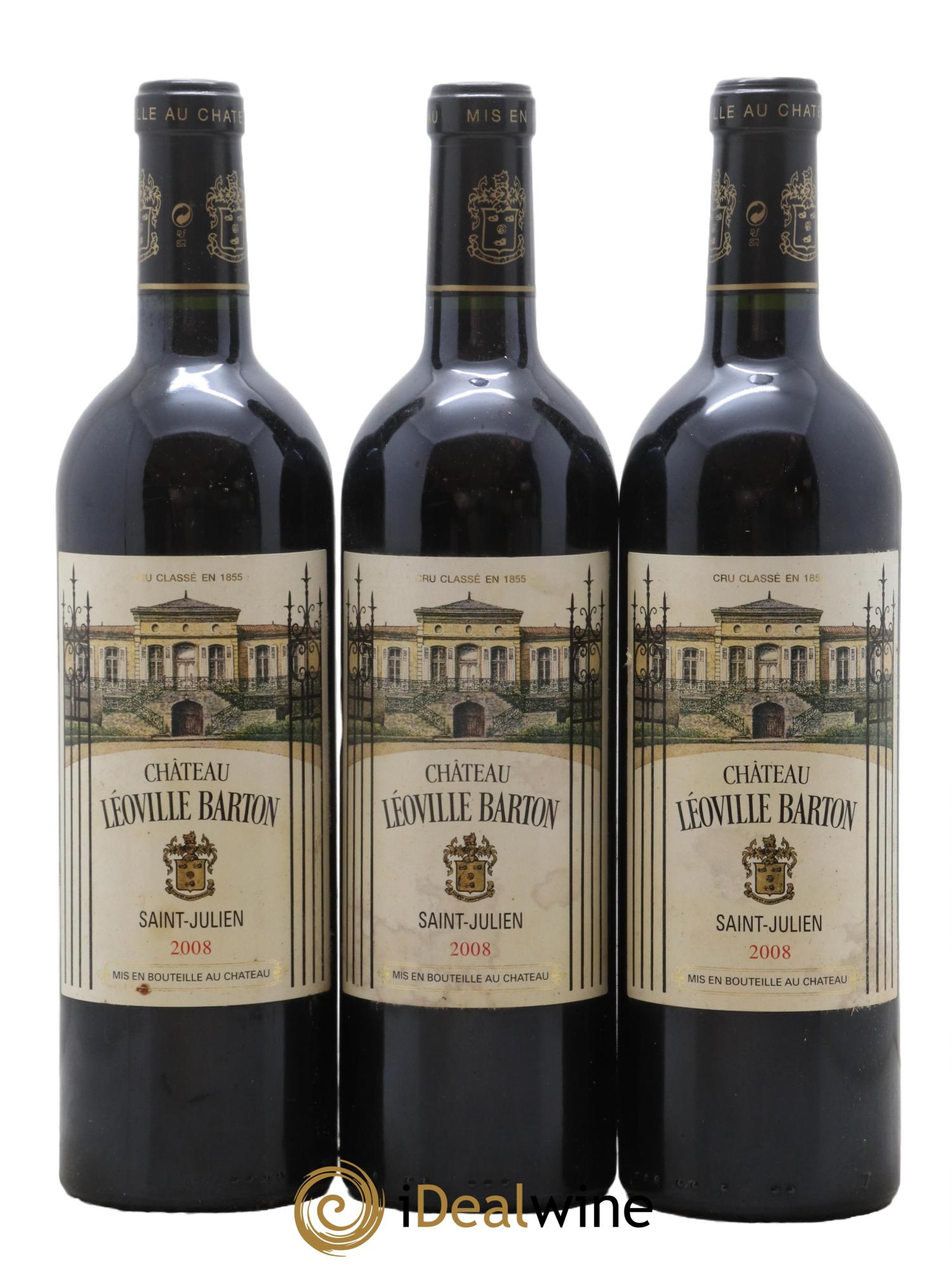 Château Léoville Barton 2ème Grand Cru Classé 2008 - Lot de 3 bouteilles - 0