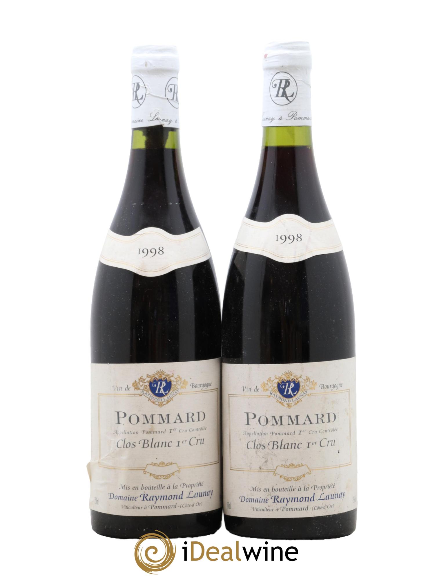 Pommard 1er Cru Clos Blanc Domaine Launay 1998 - Lot de 2 bouteilles - 0