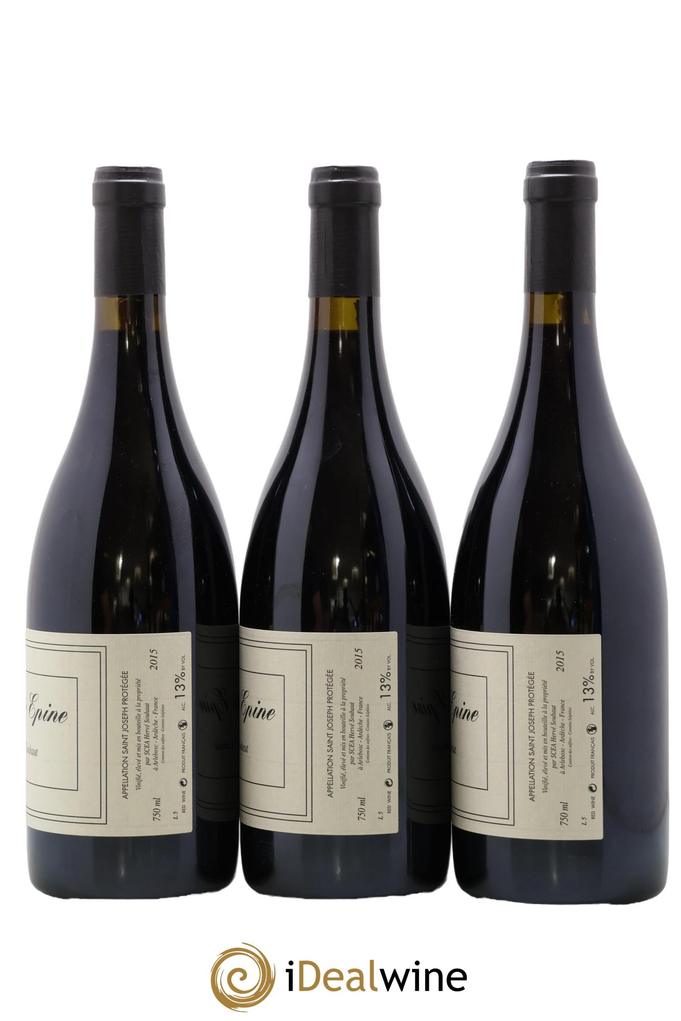 Saint-Joseph Sainte Epine Hervé Souhaut - Domaine Romaneaux-Destezet 2015 - Lot of 3 bottles - 1