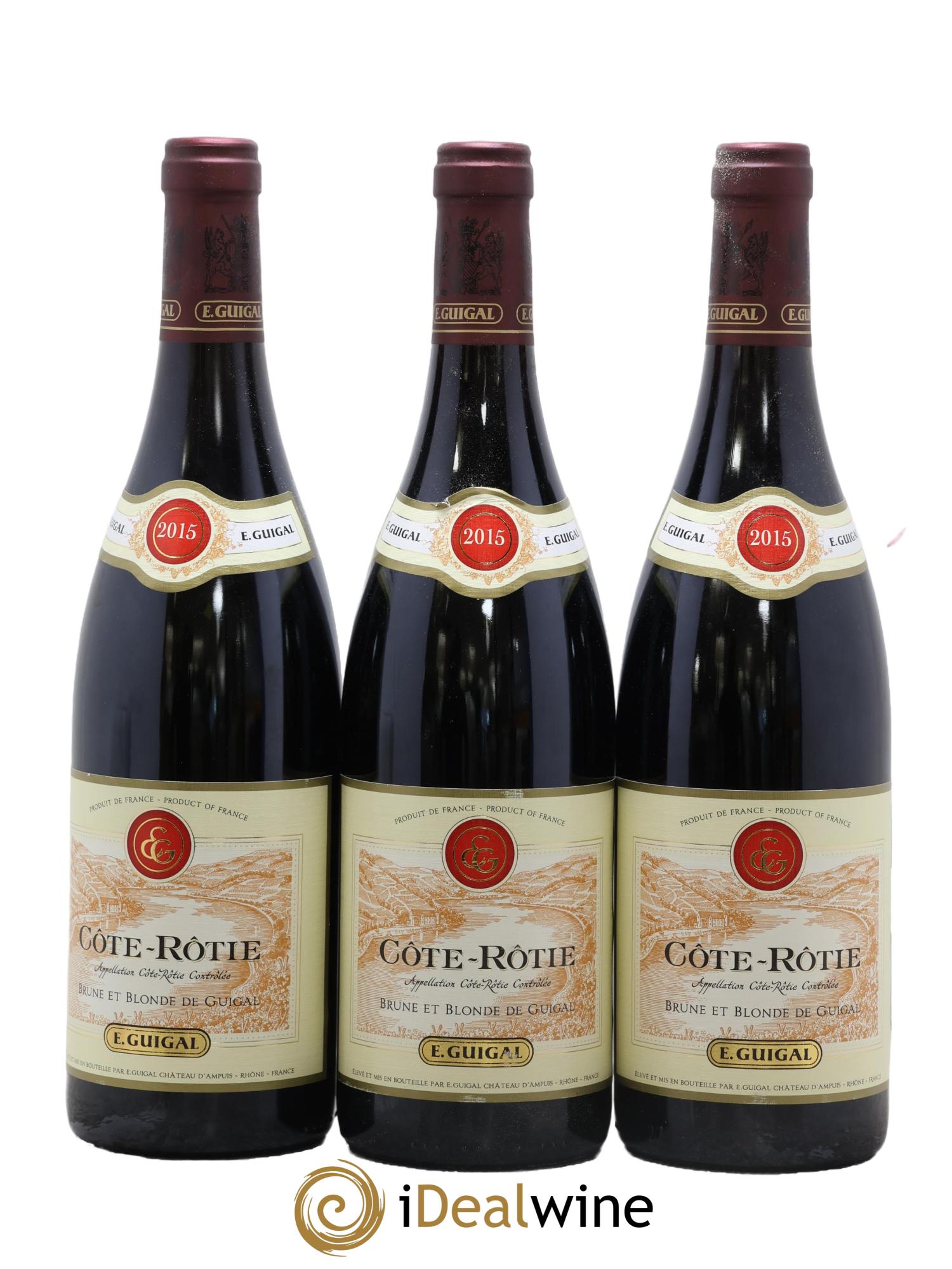 Côte-Rôtie Côtes Brune et Blonde Guigal 2015 - Posten von 3 Flaschen - 0
