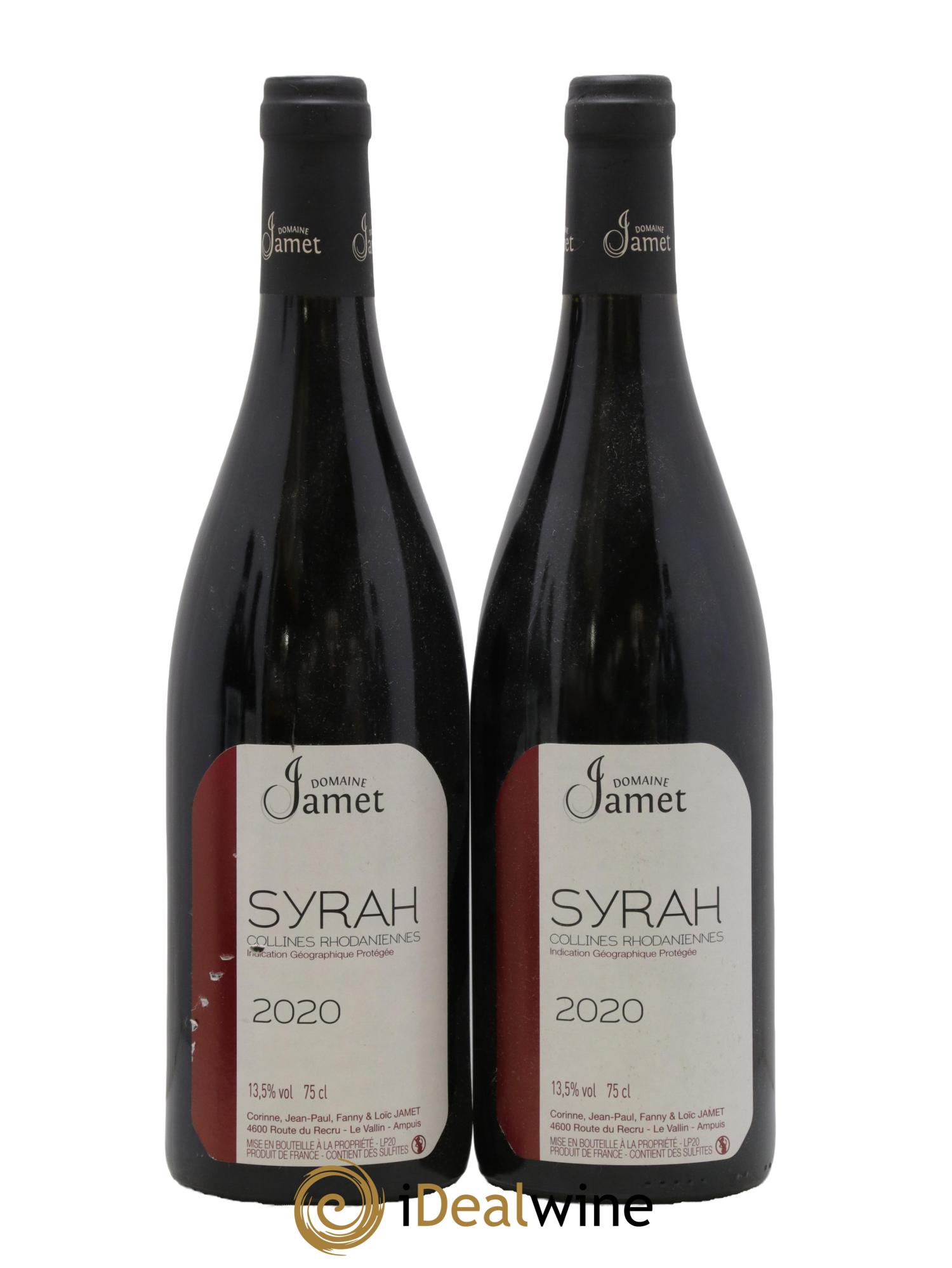 Collines Rhodaniennes Syrah Jamet (Domaine) 2020 - Lot de 2 bouteilles - 0