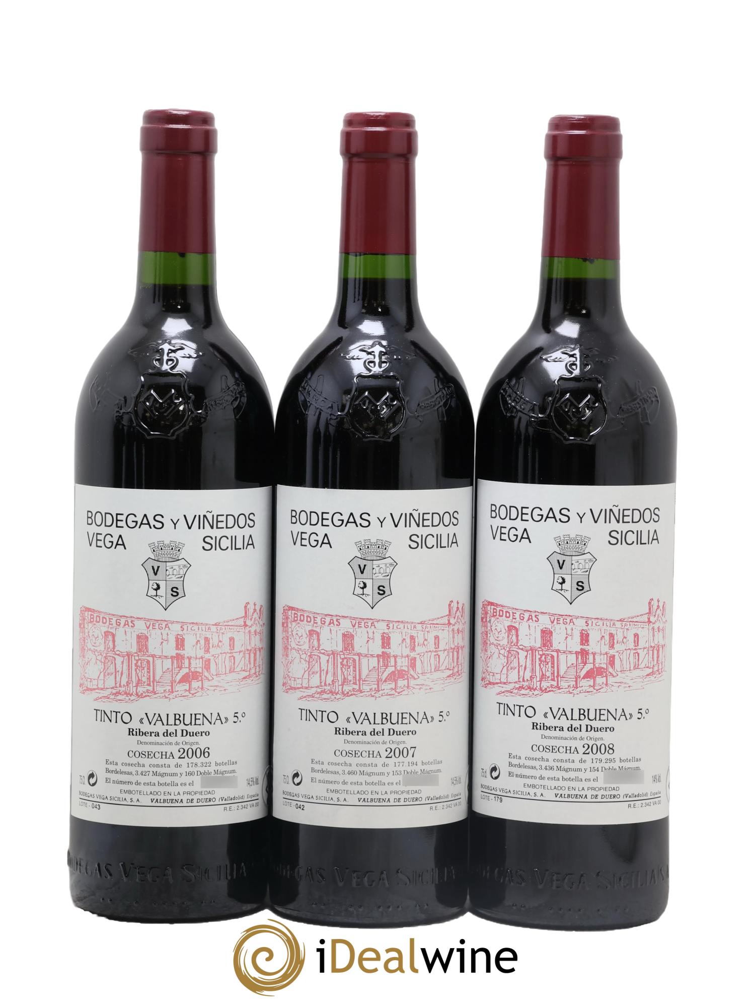 Ribera Del Duero DO Caisse  Valbuena Edicion Limitada Coleccionista 2006, 2007, 2008, 2009, 2010, 2011 - Lot de 6 bouteilles - 1
