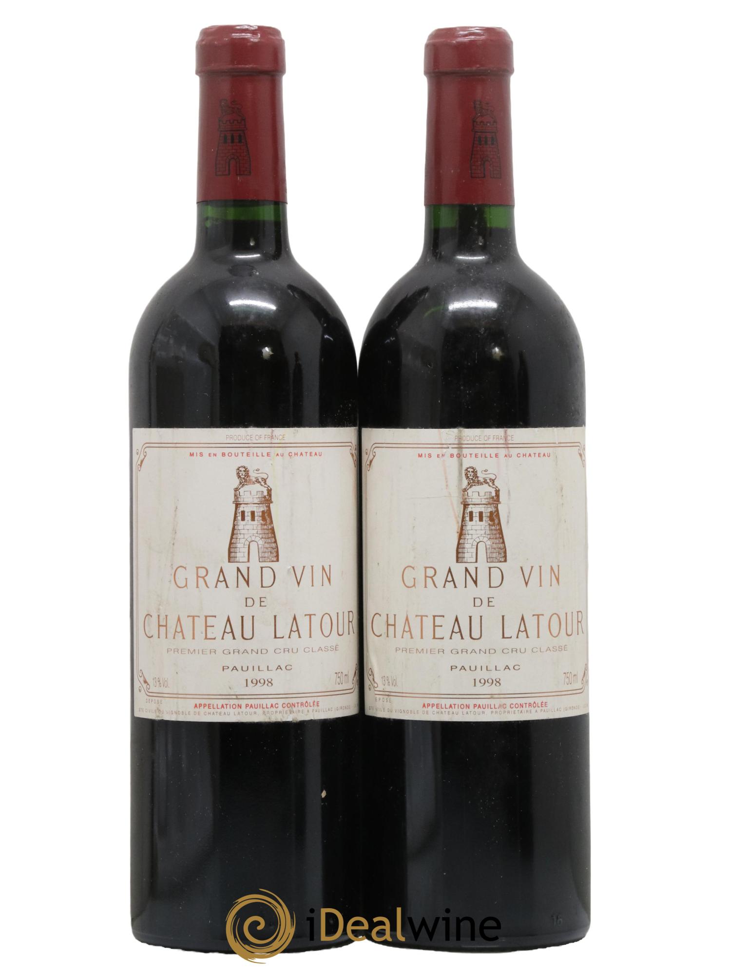 Château Latour 1er Grand Cru Classé 1998 - Lot de 2 bouteilles - 0