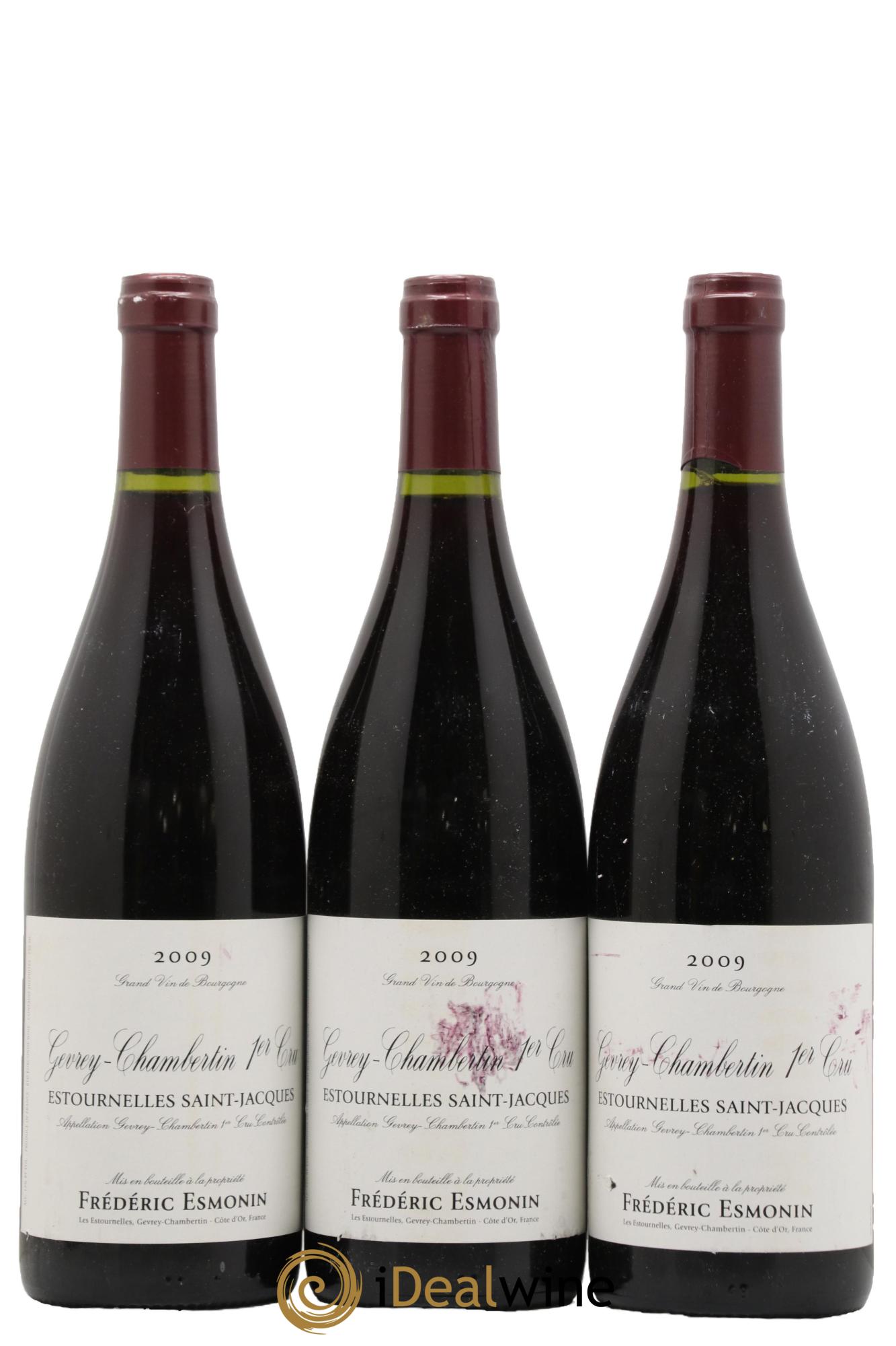 Gevrey-Chambertin 1er Cru Estournelles St Jacques Frédéric Esmonin  2009 - Lot of 3 bottles - 0