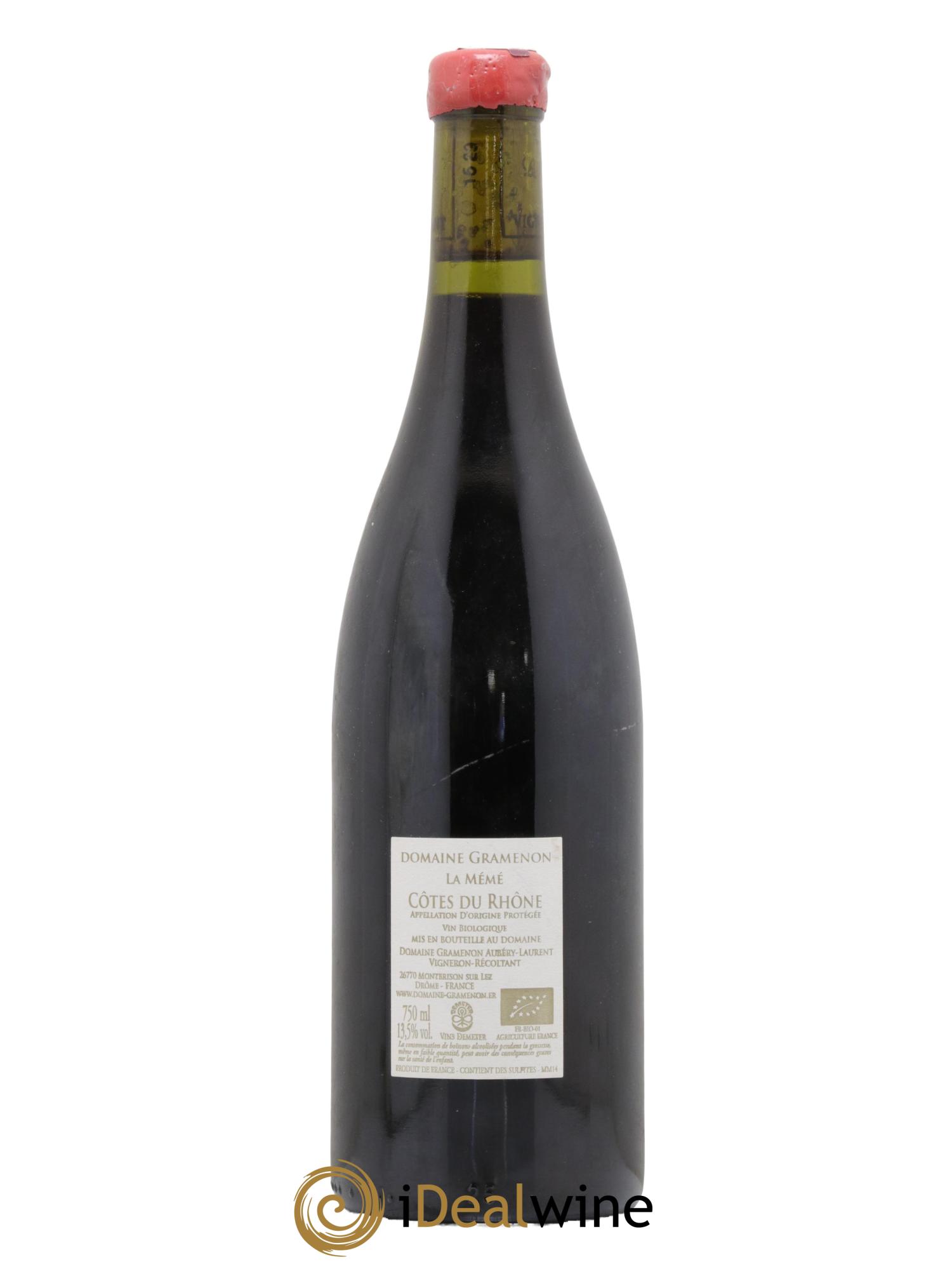 Côtes-du-Rhône La Mémé Ceps Centenaires Gramenon (Domaine) 2014 - Lot de 1 bouteille - 1