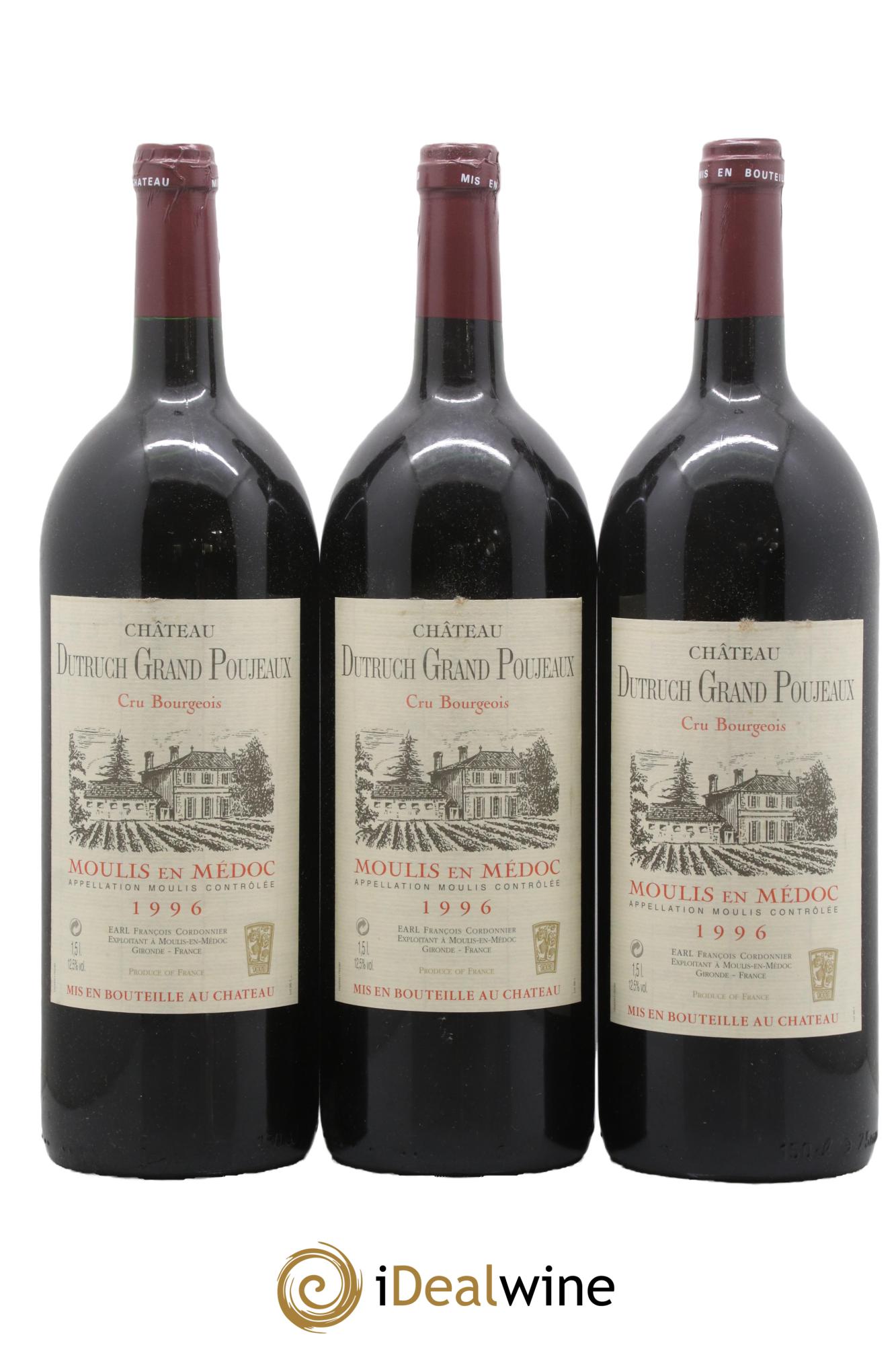 Château Dutruch Grand Poujeaux Cru Bourgeois 1996 - Lotto di 3 magnum - 0