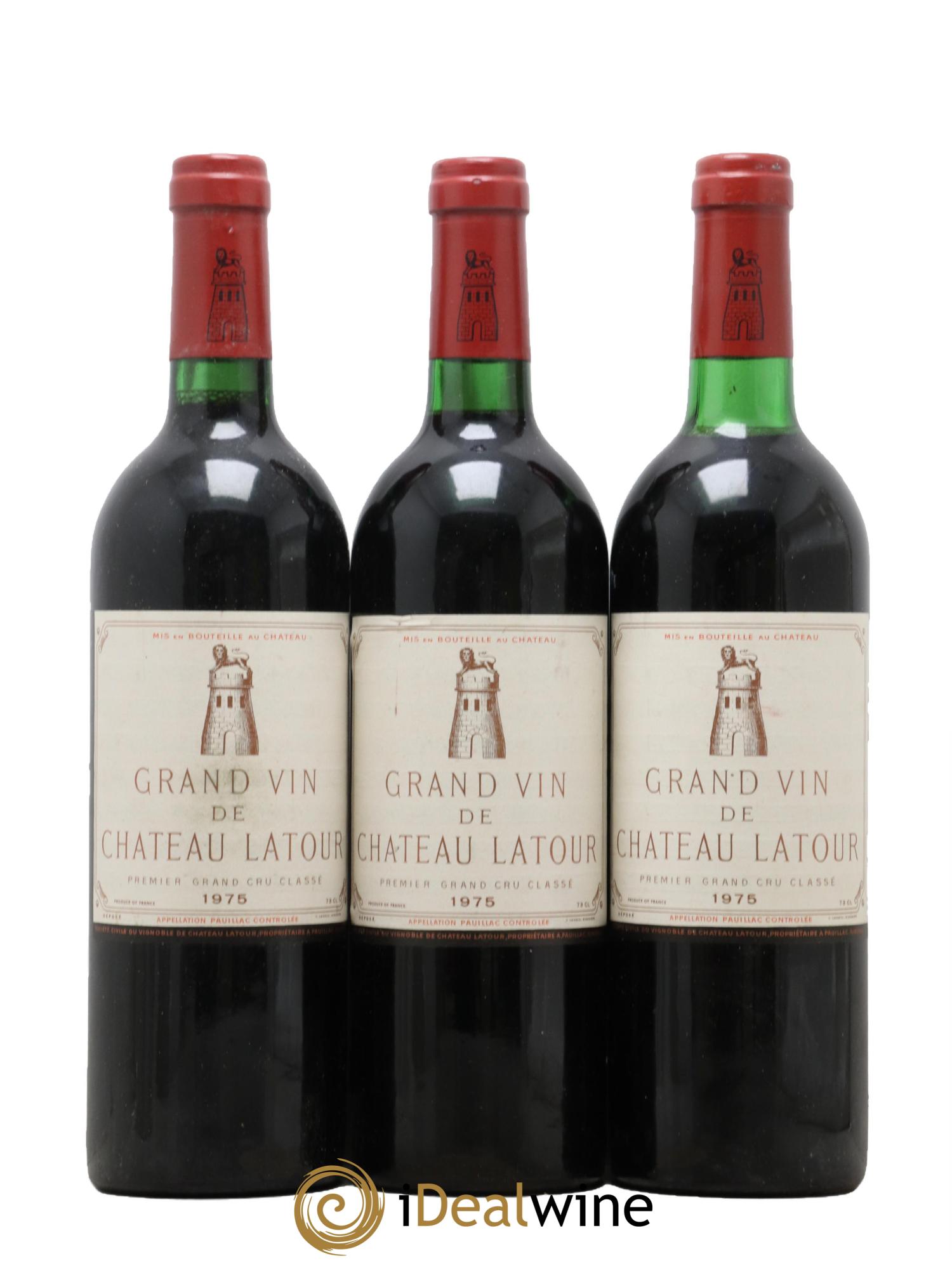 Château Latour 1er Grand Cru Classé 1975 - Lot de 3 bouteilles - 0