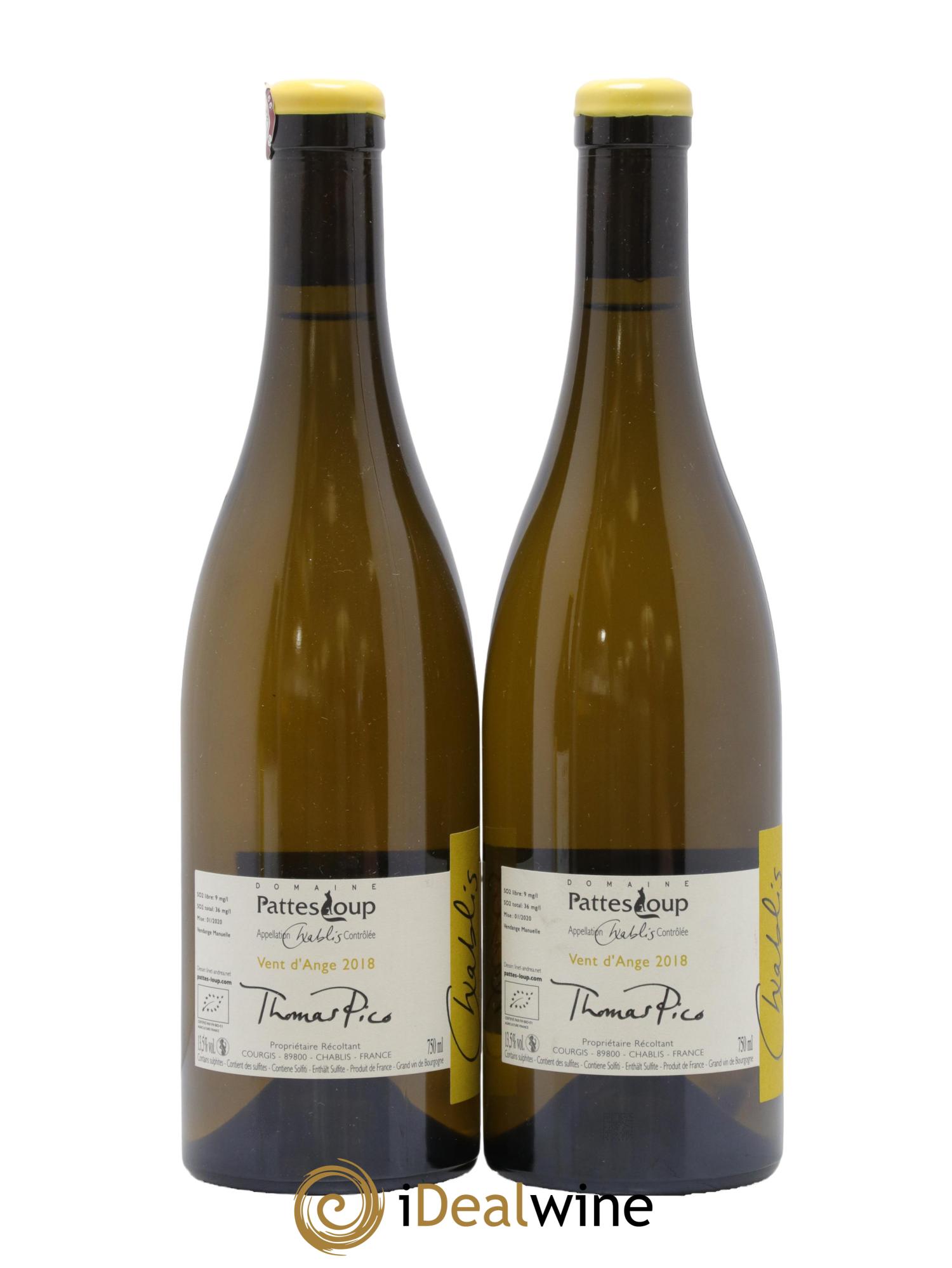 Chablis Vent d'Ange Pattes Loup (Domaine) 2018 - Lot de 2 bouteilles - 0