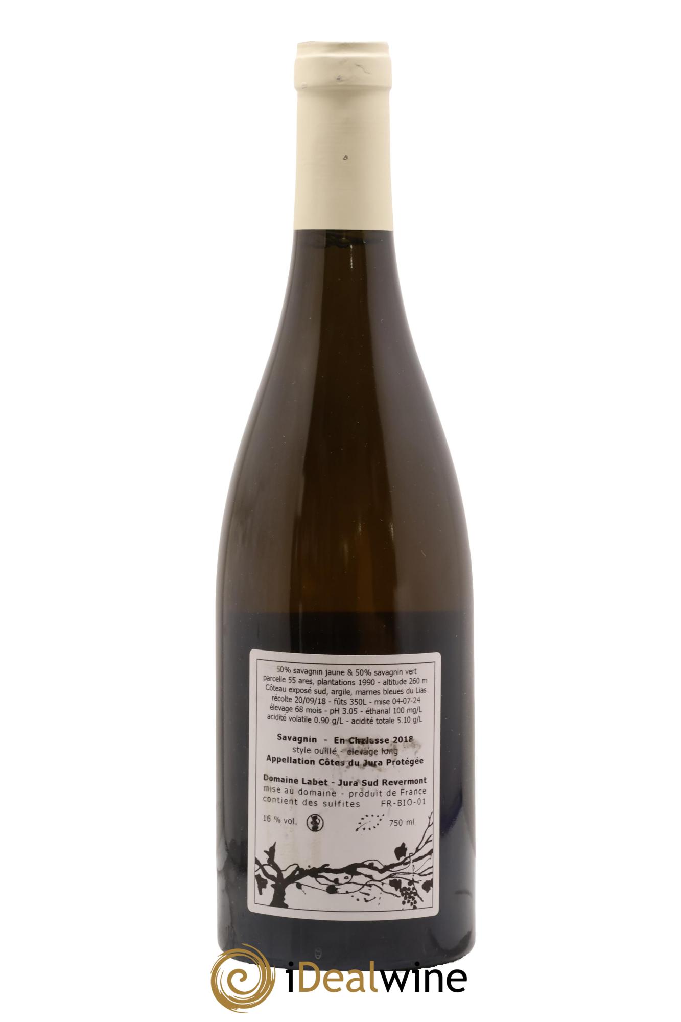 Côtes du Jura Savagnin en Chalasse Elevage Long Romain - Julien  - Charline Labet 2018 - Lot of 1 bottle - 1