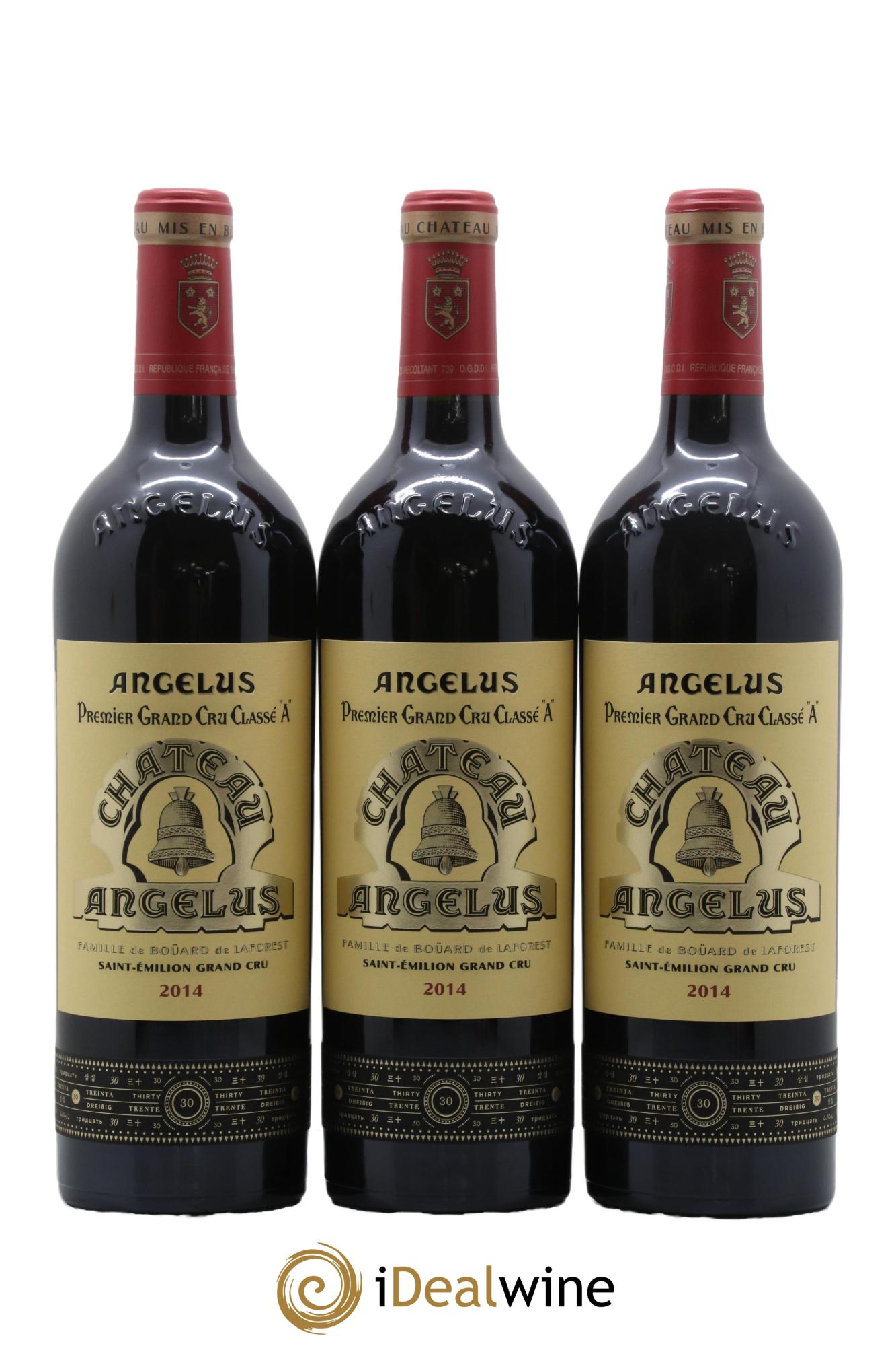 Château Angélus 1er Grand Cru Classé A  2014 - Lot de 3 bouteilles - 0