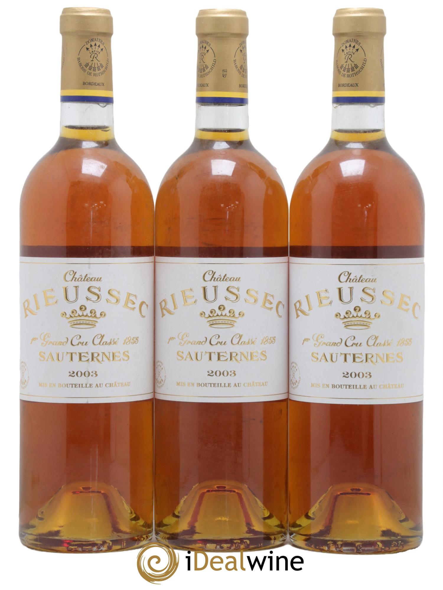 Château Rieussec 1er Grand Cru Classé 2003 - Lotto di 3 bottiglie - 0