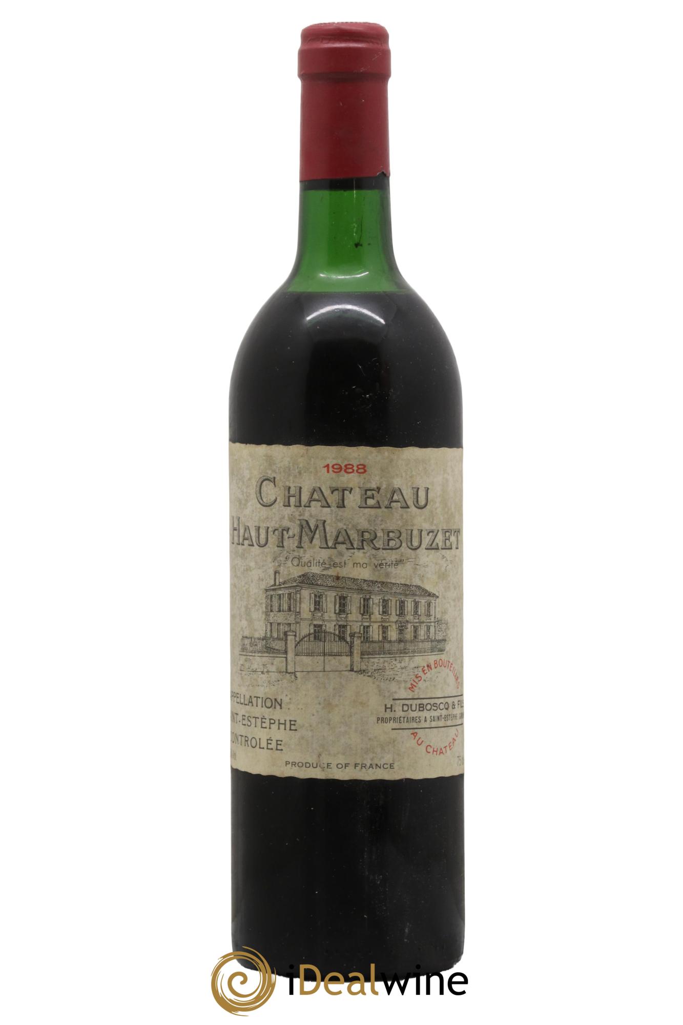 Château Haut Marbuzet 1988 - Lot de 1 bouteille - 0