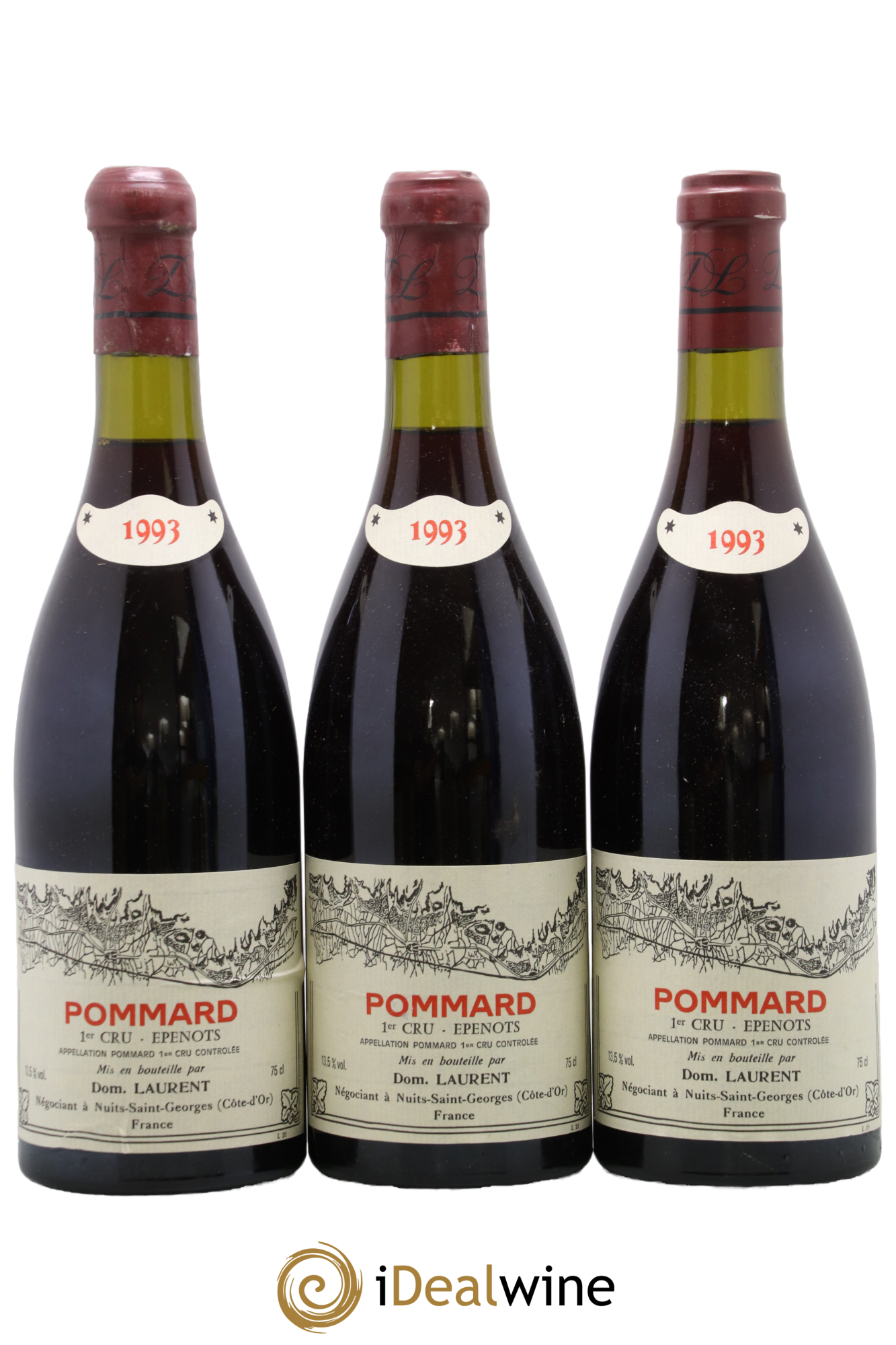 Pommard 1er Cru Les Epenots Dominique Laurent 1993 - Lot of 3 bottles - 0
