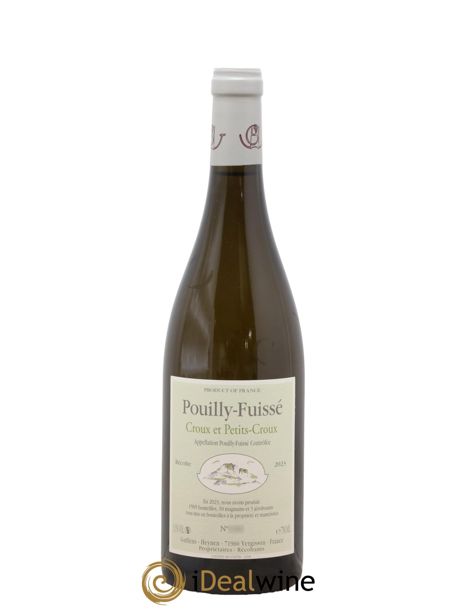 Pouilly Fuissé Croux et Petits croux Guffens-Heynen 2023 - Lot de 1 bouteille - 0