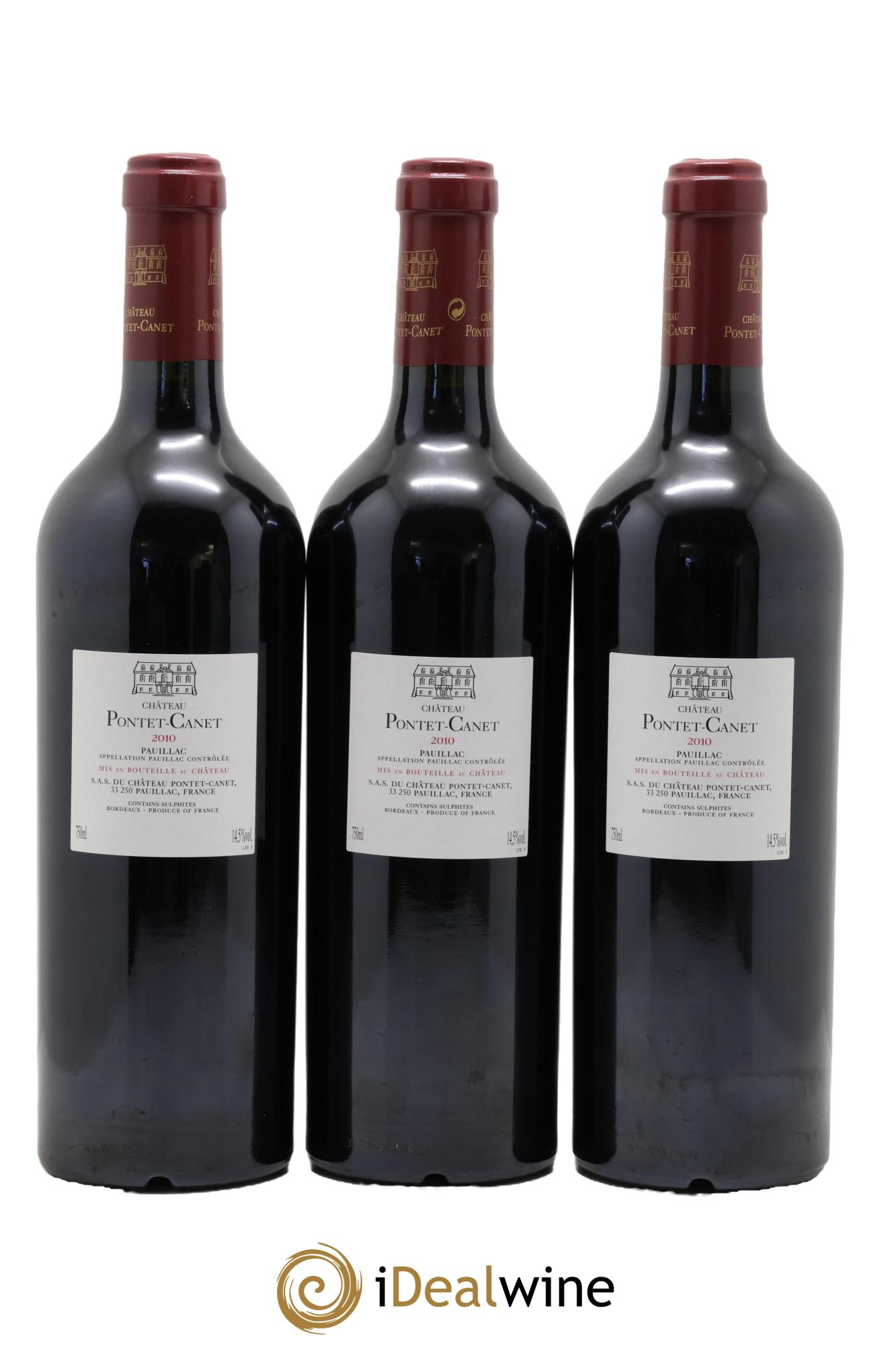Château Pontet Canet 5ème Grand Cru Classé 2010 - Posten von 3 Flaschen - 1