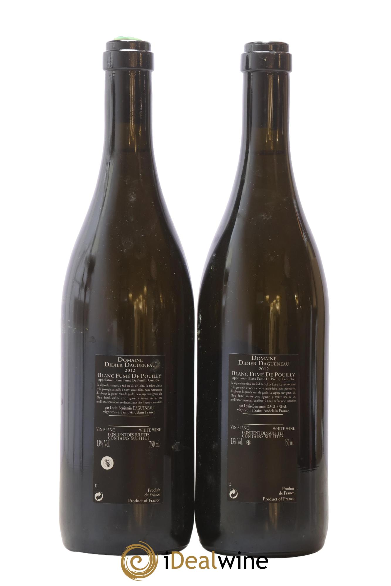 Vin de France (anciennement Pouilly-Fumé) Silex Dagueneau (Domaine Didier - Louis-Benjamin) 2012 - Lot de 2 bouteilles - 1