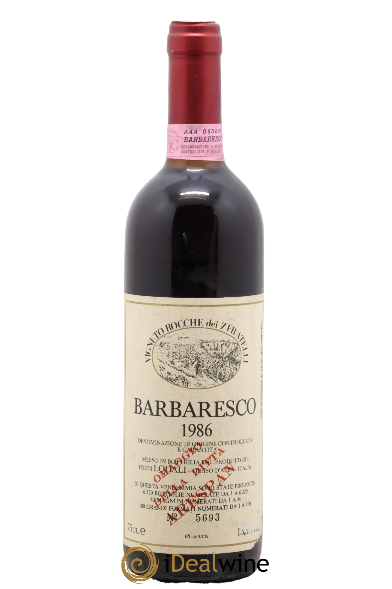 Barbaresco DOCG Vigneto Rocche dei 7 Fratelli Lodali 1986 - Lot de 1 bouteille - 0
