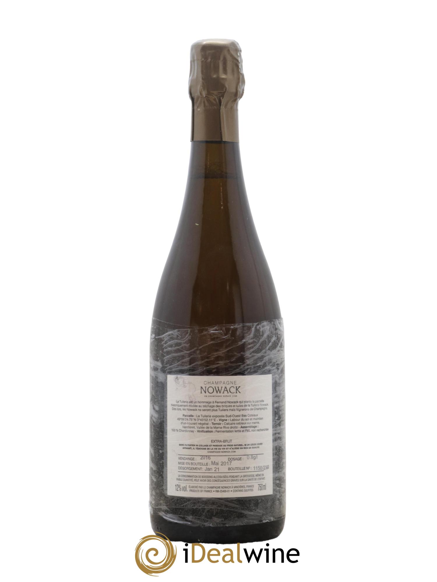 Champagne Extra-Brut La Tuilerie Nowack 2016 - Lot de 1 bouteille - 1