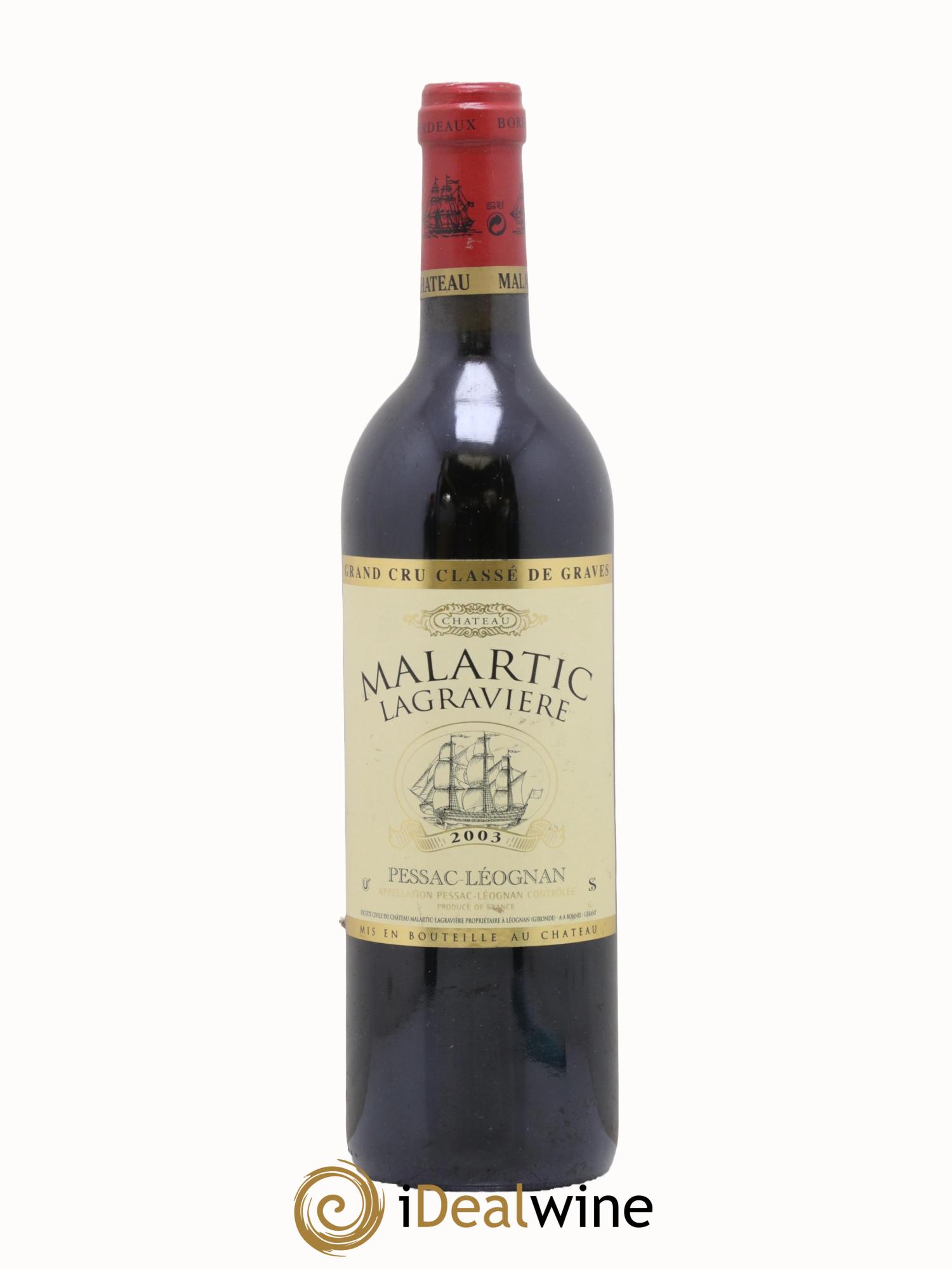 Château Malartic-Lagravière Cru Classé de Graves 2003 - Lot de 1 bouteille - 0