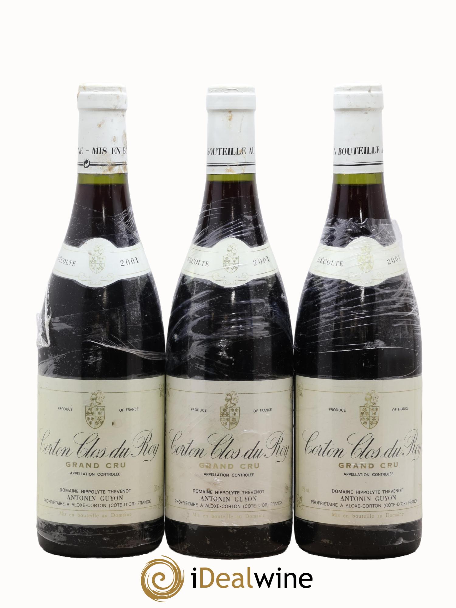 Corton Grand Cru Clos du Roy Antonin Guyon 2001 - Lot de 3 bouteilles - 0