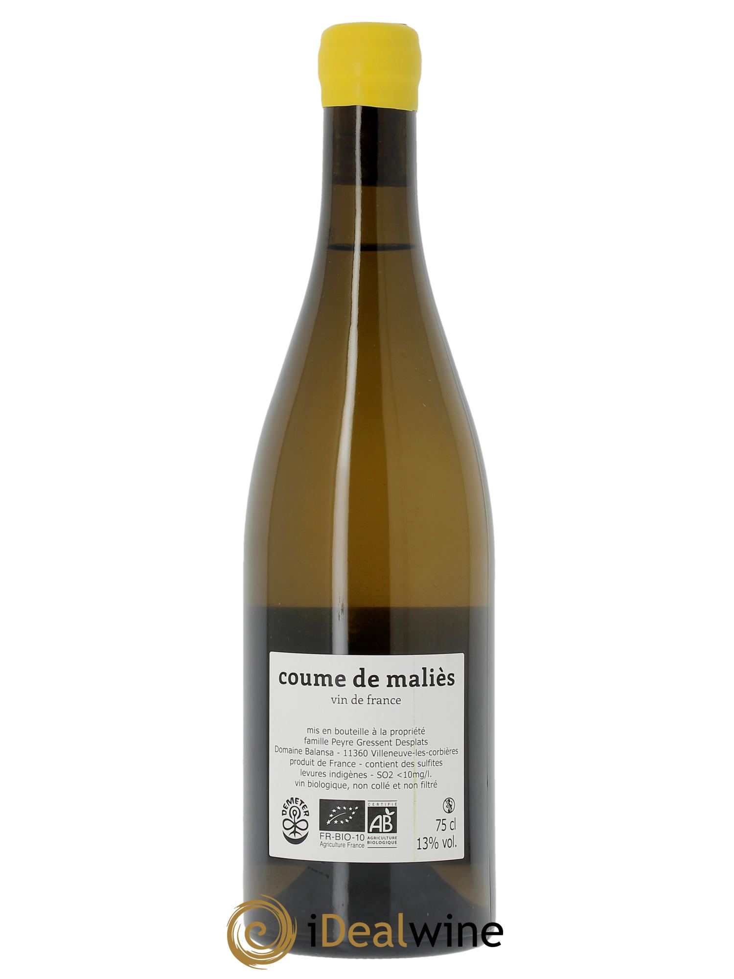 Vin de France Coume de Maliès Balansa (Domaine) 2023 - Lot de 1 bouteille - 1