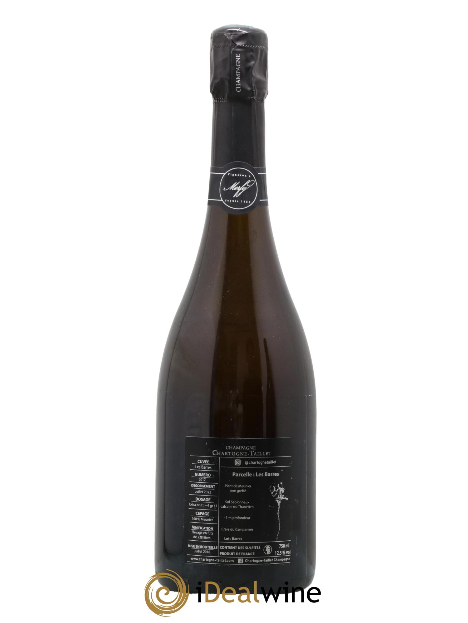 Les Barres Chartogne-Taillet 2017 - Lot de 1 bouteille - 1