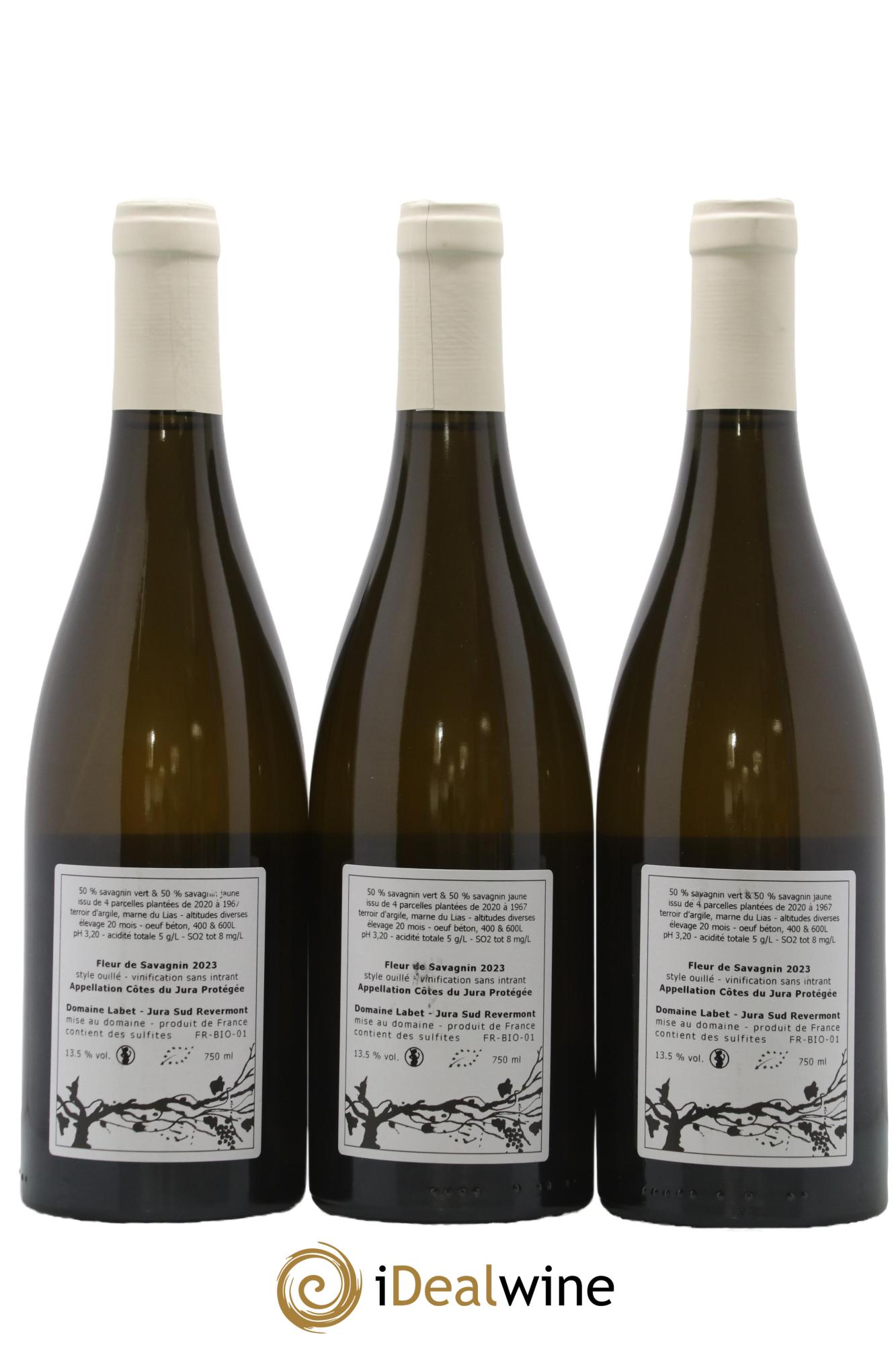 Côtes du Jura Fleur de Savagnin Romain - Julien  - Charline Labet 2023 - Lot de 3 bouteilles - 1