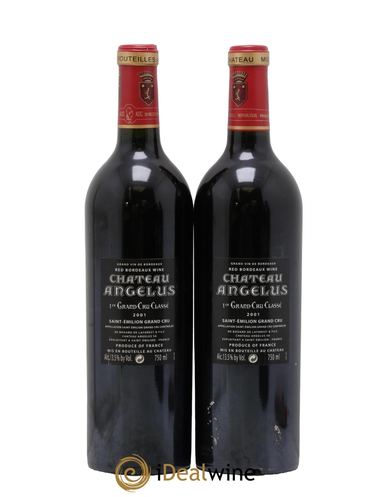 Château Angélus 1er Grand Cru Classé A 2001 - Lot of 2 bottles - 1