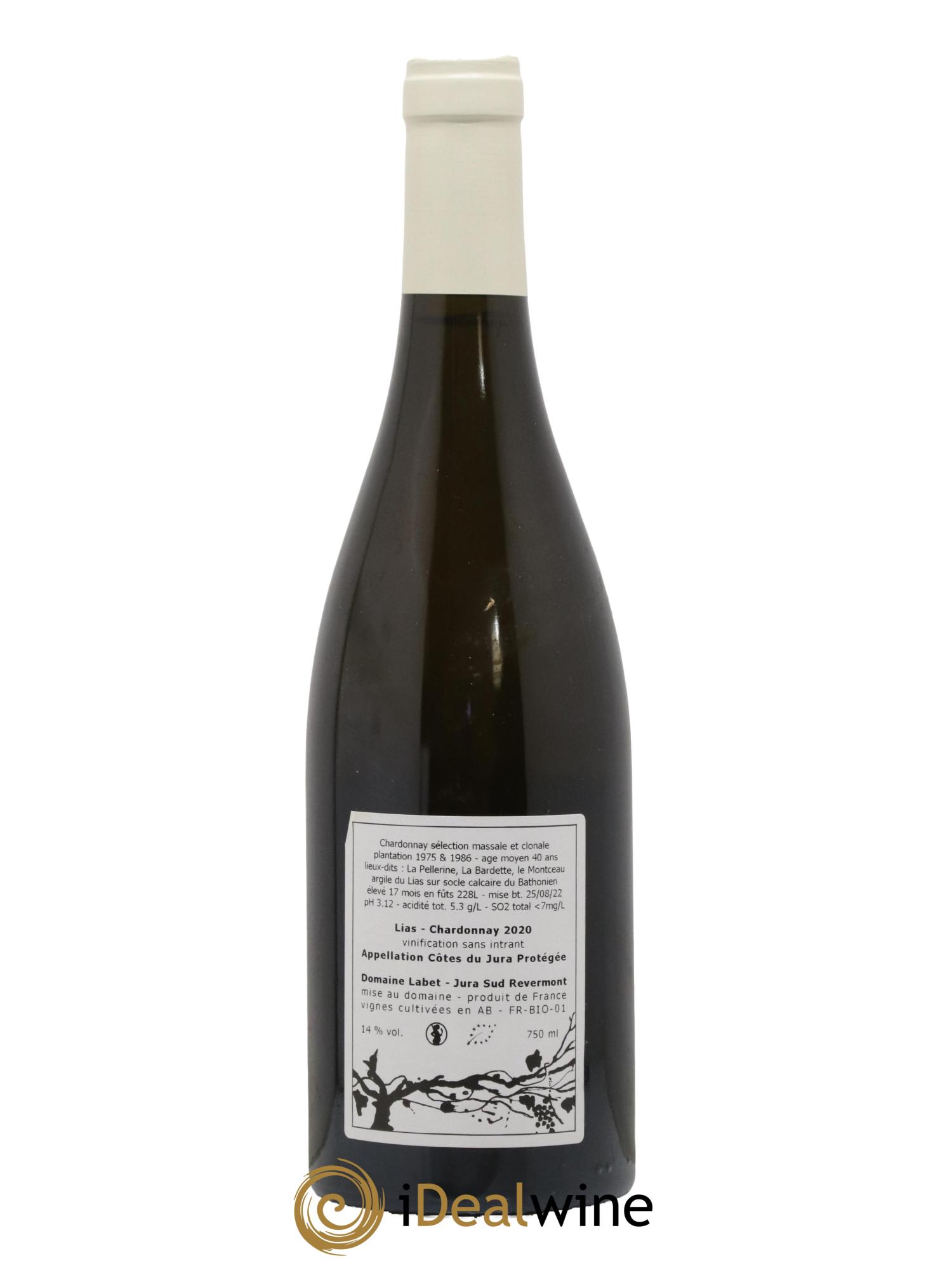 Côtes du Jura Chardonnay Lias Romain - Julien - Charline Labet 2020 - Lot de 1 bouteille - 1