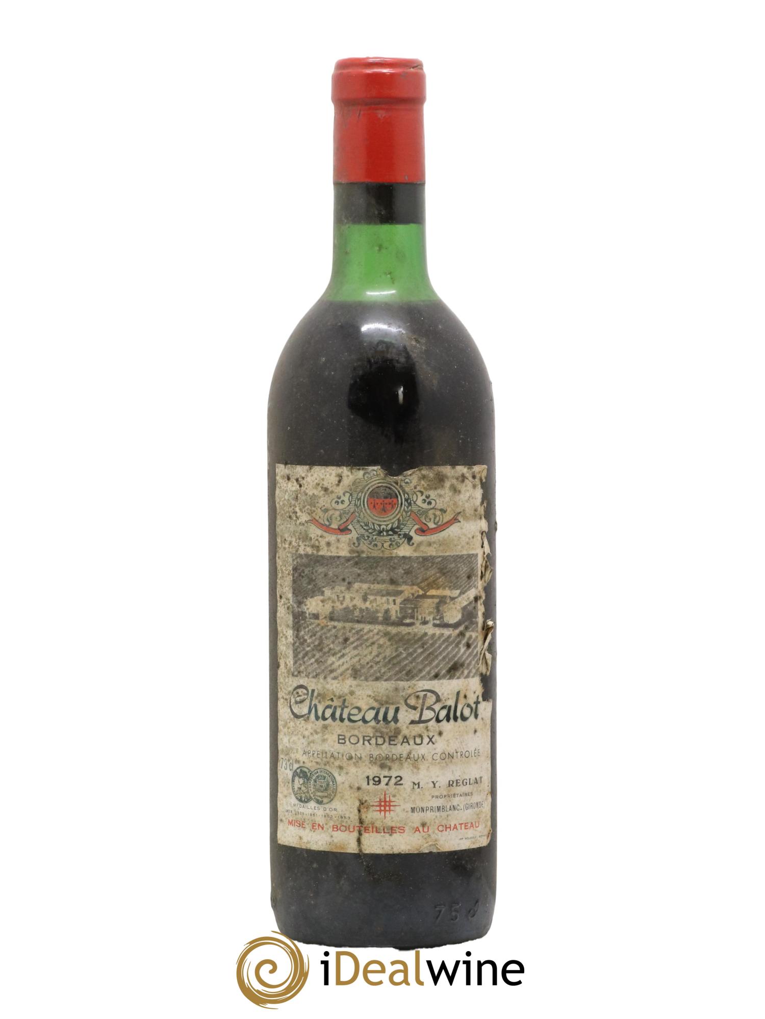 Bordeaux Chateau Balot 1972 - Lot de 1 bouteille - 0