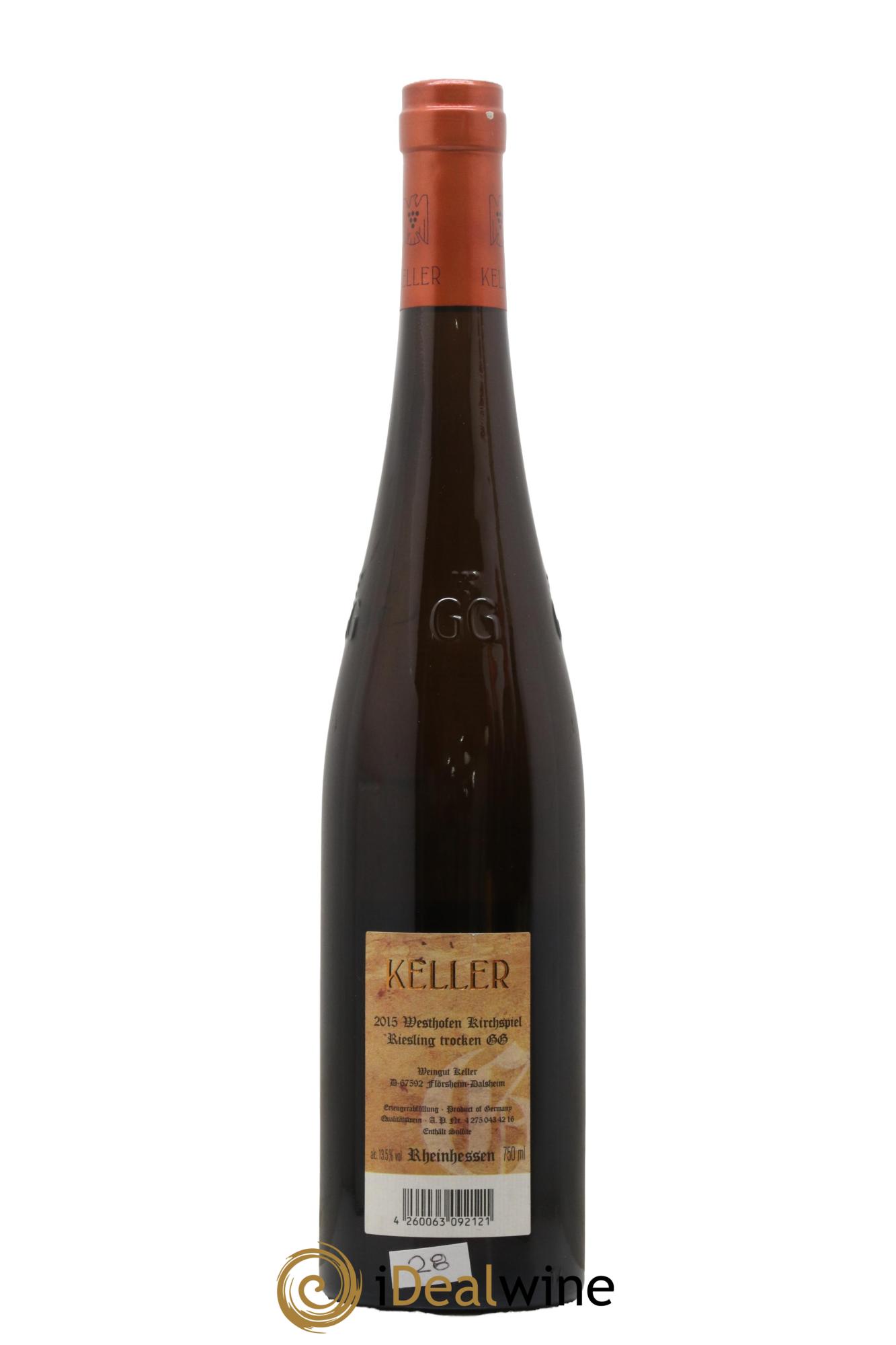 Riesling Trocken Westhofen Kirchspiel Keller 2015 - Posten von 1 Flasche - 1