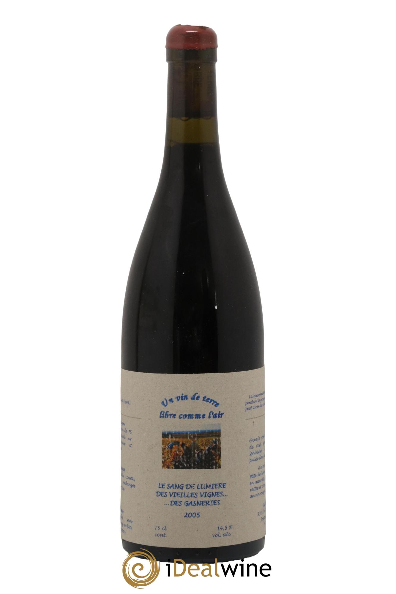 Vin de France Un vin de Terre Libre comme l'Air Le Sang de Lumière des Vieilles Vignes ... des Gasneries Josette Medau & Pierre Weyand Le Sang de Lumière des Vieilles Vignes des Gasneries Josette Medau et Pierre Weyand 2005 - Lot de 1 bouteille - 0