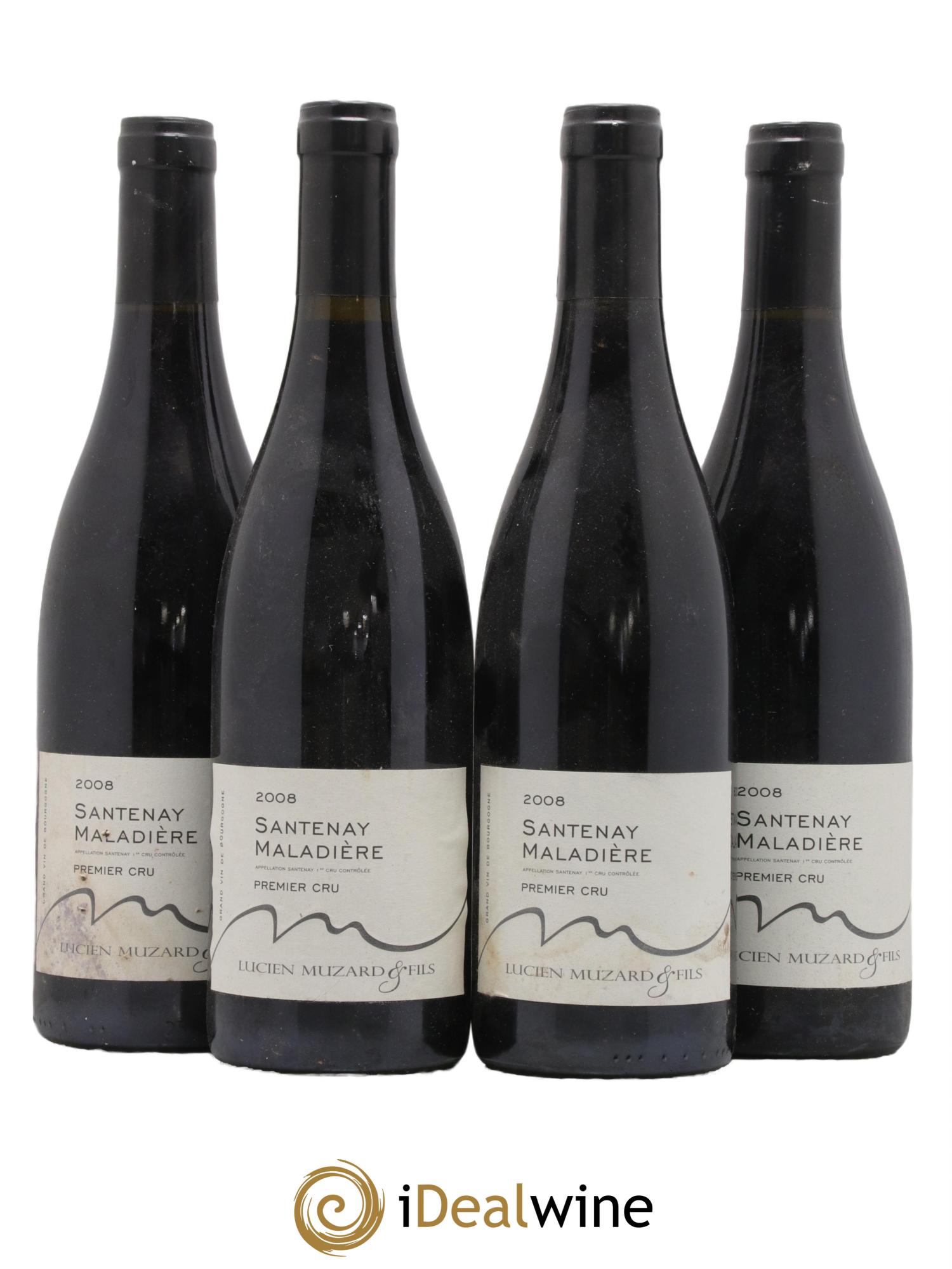 Santenay 1er Cru Maladiere Lucien Muzard et Fils 2008 - Lot de 4 bouteilles - 0
