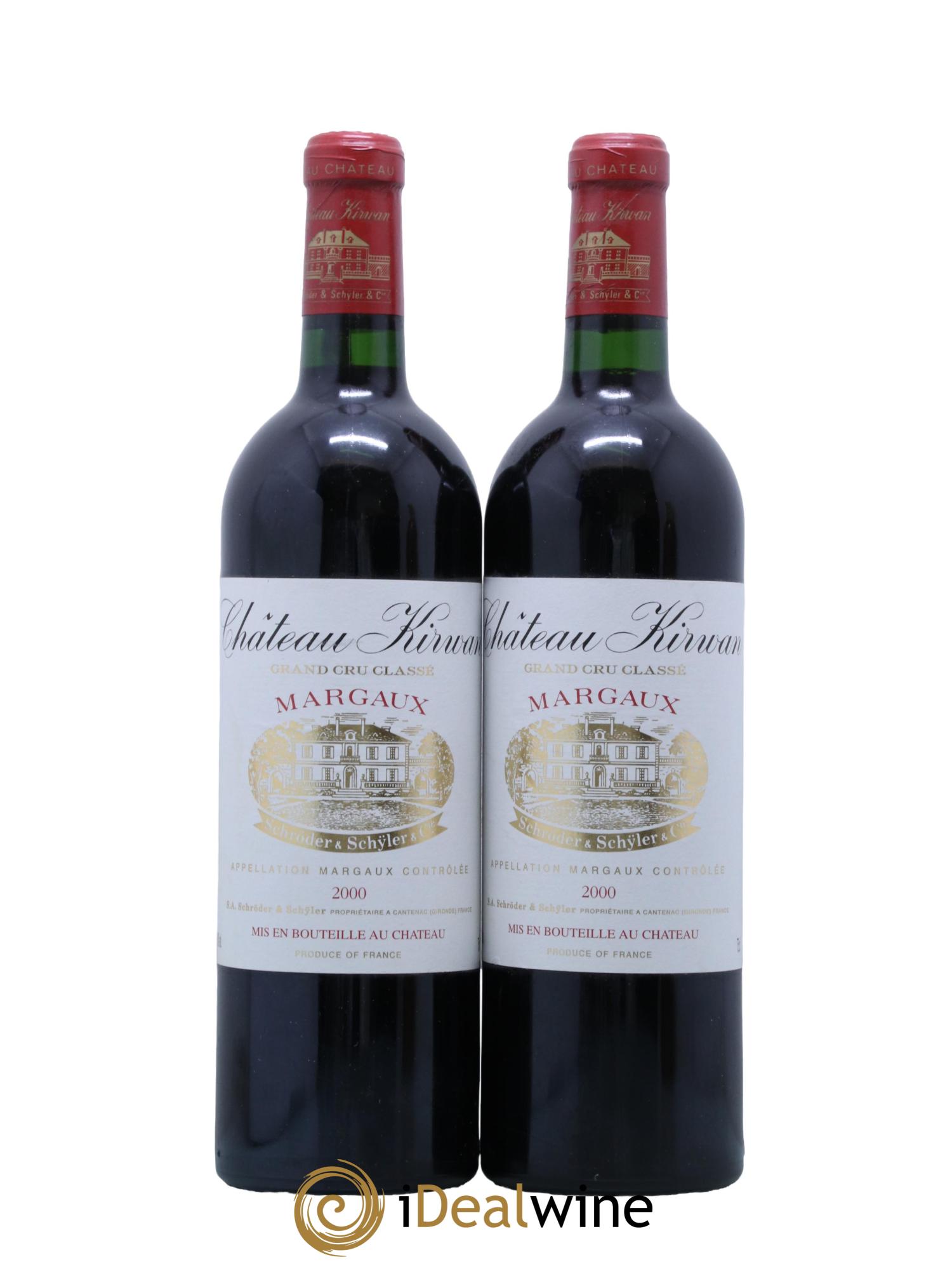 Château Kirwan 3ème Grand Cru Classé 2000 - Lot de 2 bouteilles - 0