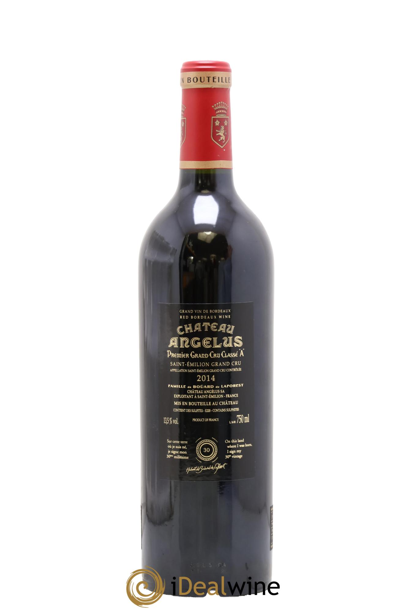 Château Angélus 1er Grand Cru Classé A 2014 - Lot de 1 bouteille - 1